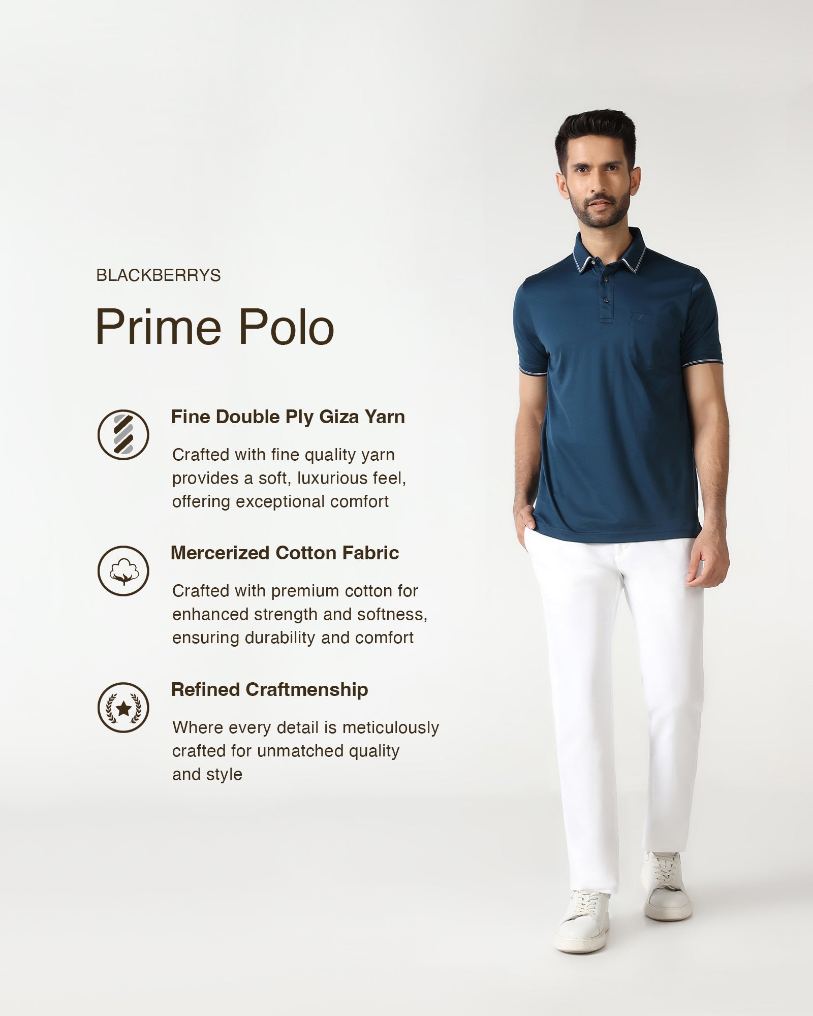 Teal Solid Polo - Mond