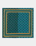 Teal Printed 100% Silk Pocket Square - Wick