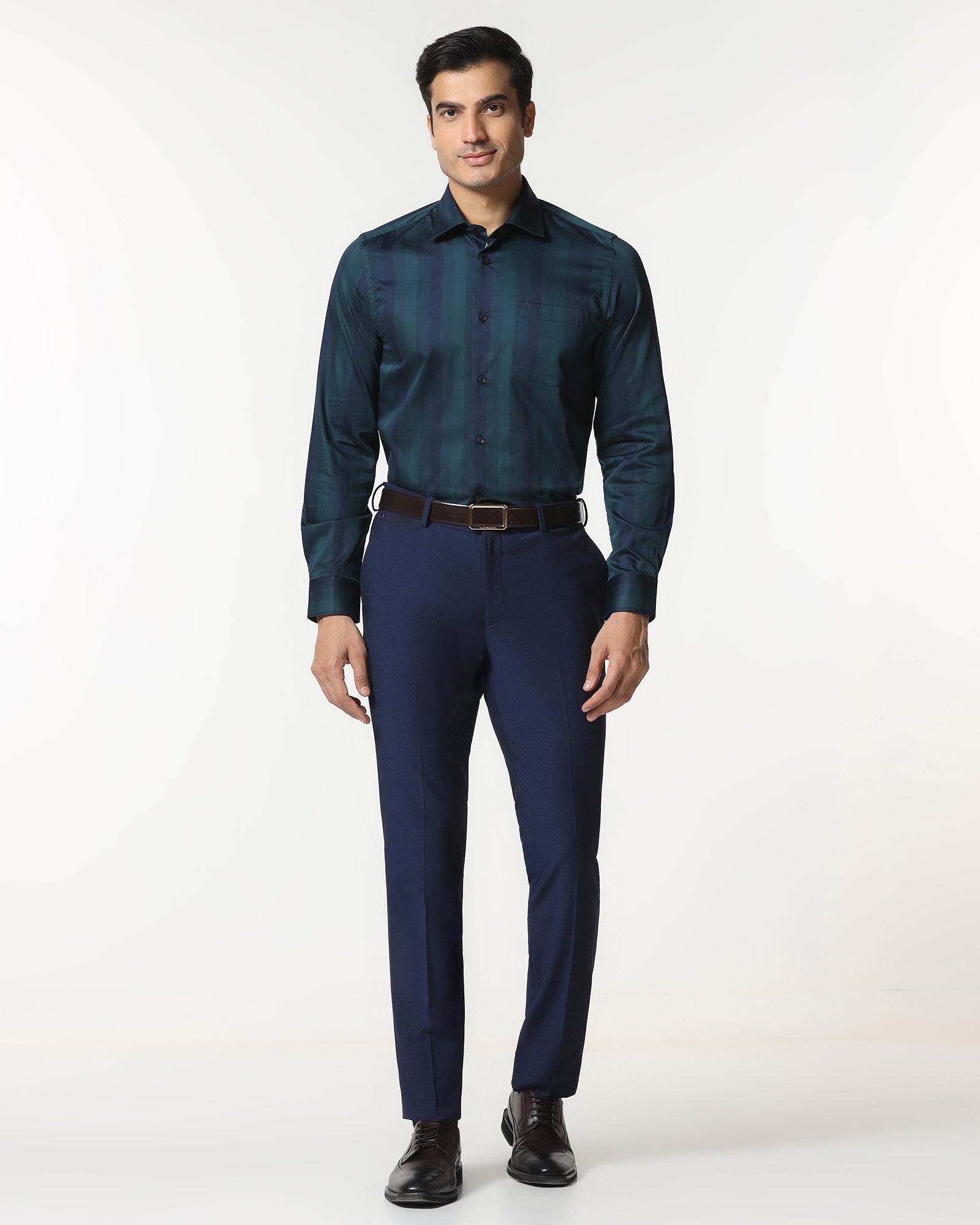 Teal Stripe Shirt - Racer