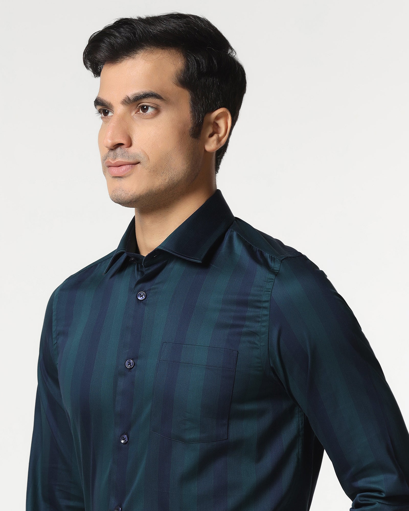 Teal Stripe Shirt - Racer