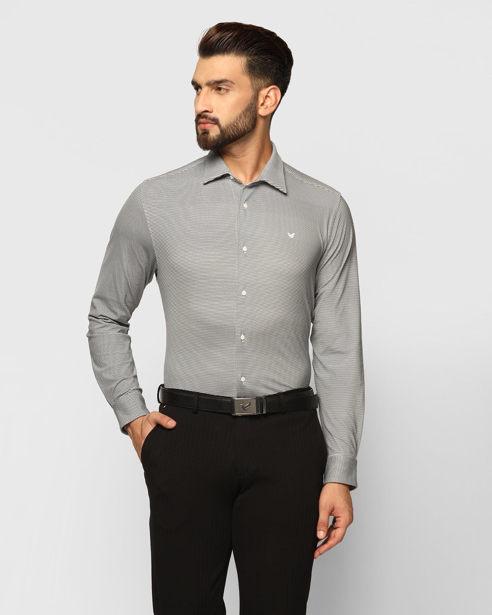 TechPro Formal Grey Textured Shirt - Demert