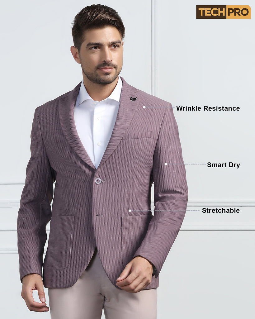 TechPro Formal Dusty Pink Textured Blazer - Renault