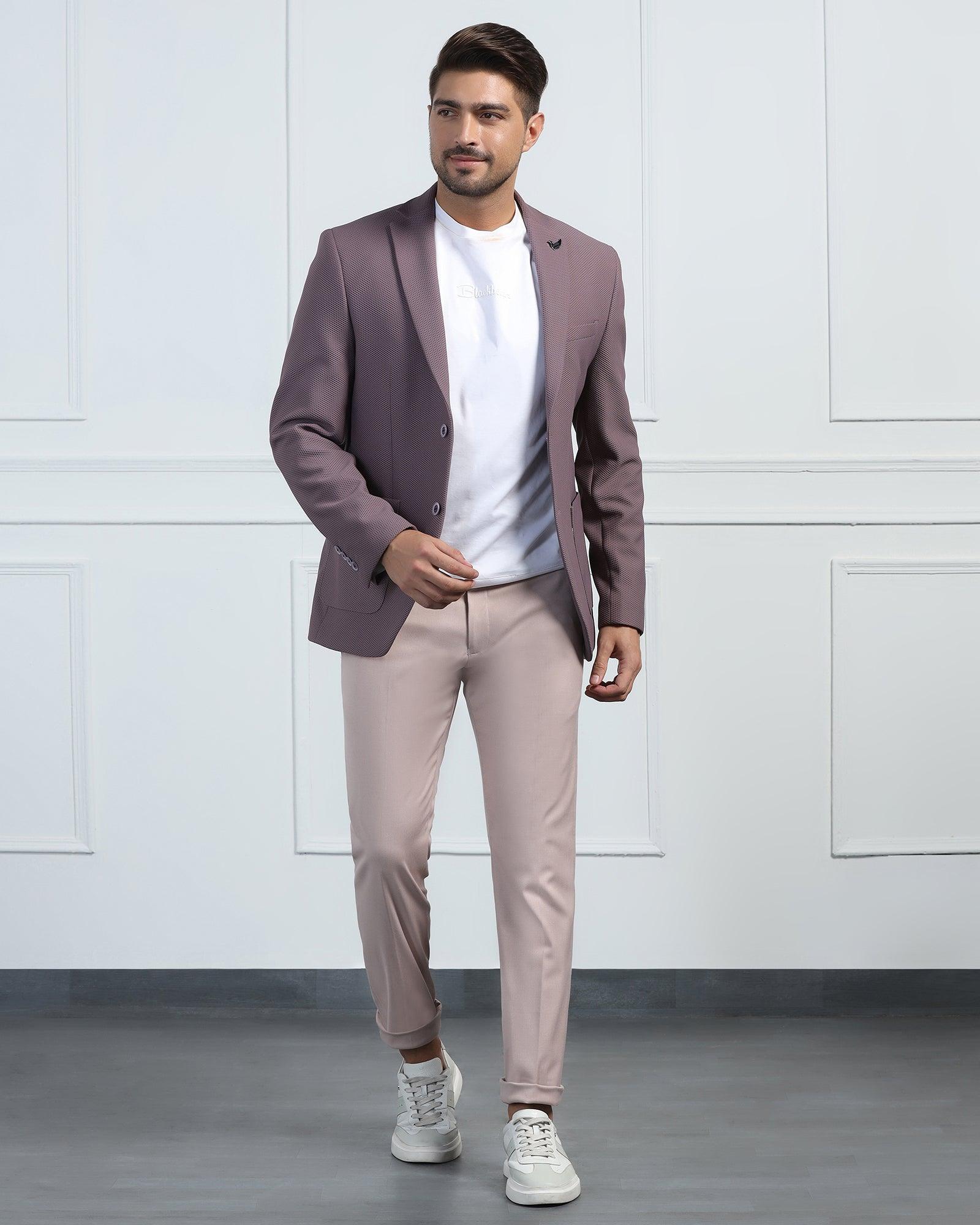 TechPro Formal Dusty Pink Textured Blazer - Renault