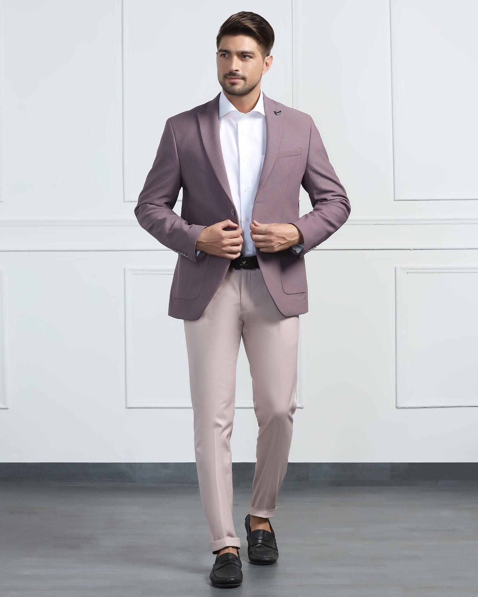 TechPro Formal Dusty Pink Textured Blazer - Renault