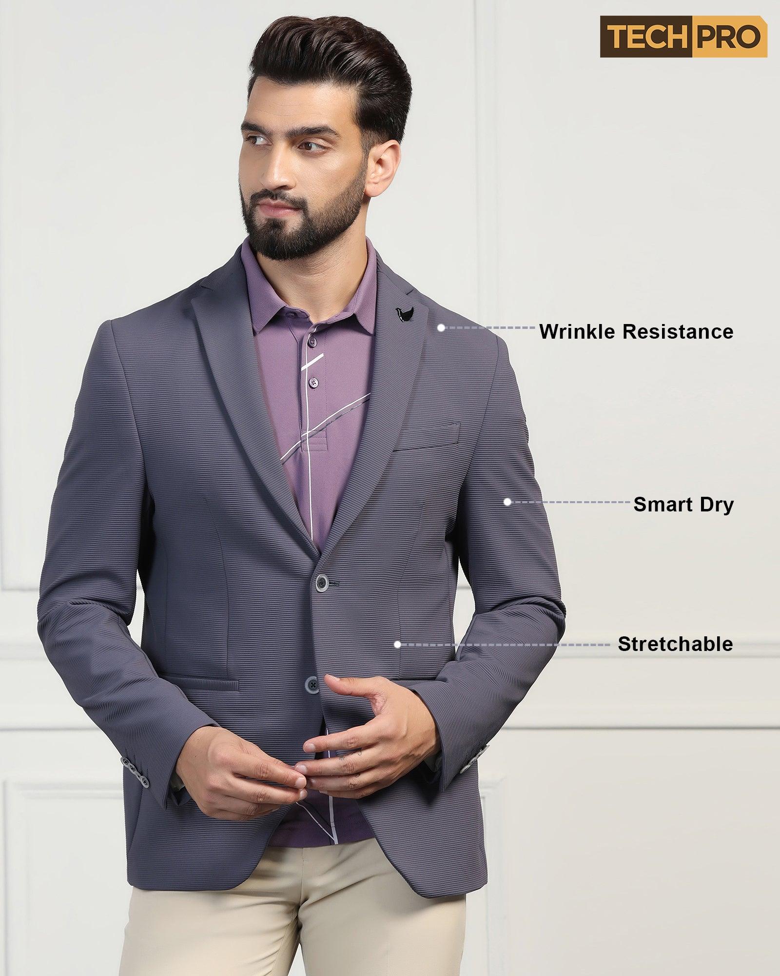 TechPro Formal Grey Stripe Blazer - Fiesta