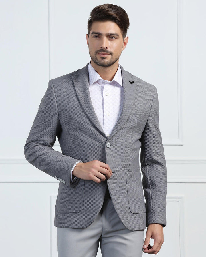 TechPro Formal Grey Textured Blazer - Renault