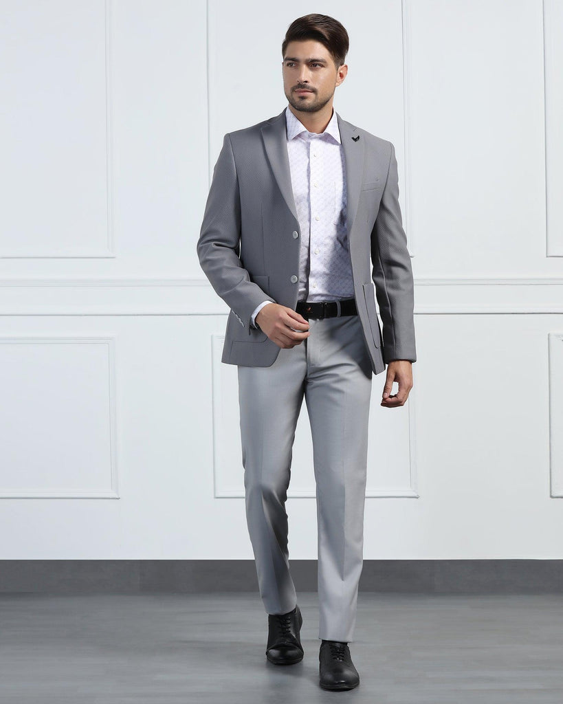 TechPro Formal Grey Textured Blazer - Renault