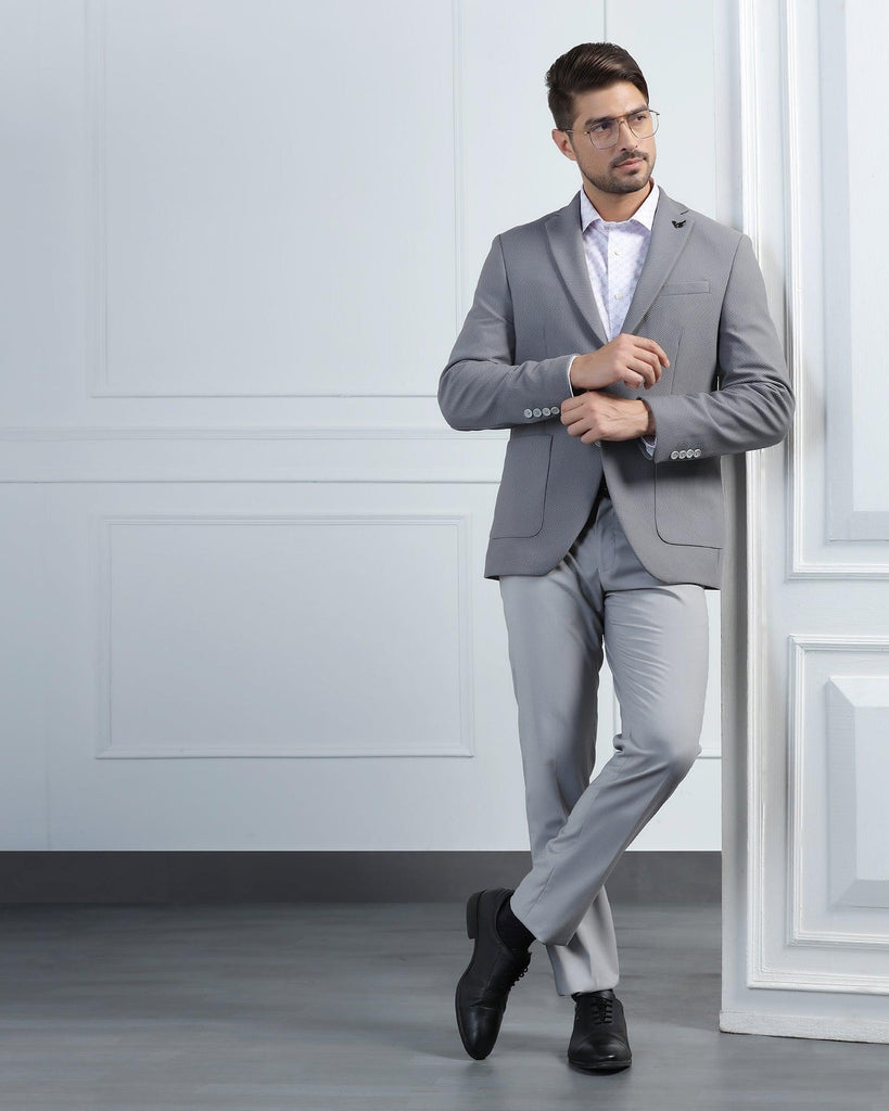 TechPro Formal Grey Textured Blazer - Renault