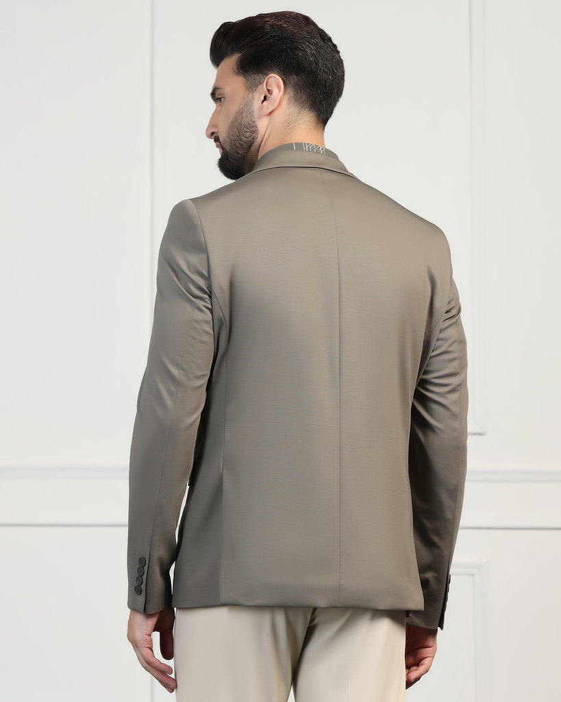 TechPro Formal Khaki Solid Blazer - Mustang