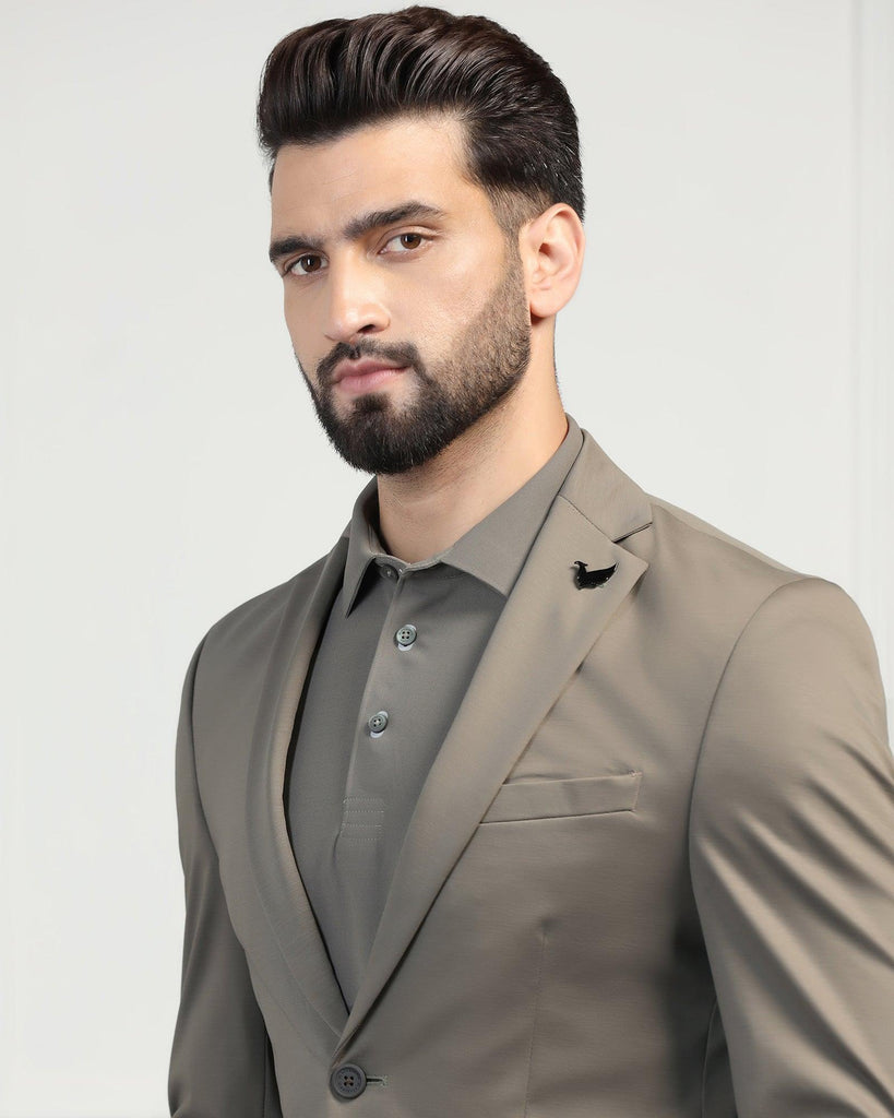 TechPro Formal Khaki Solid Blazer - Mustang