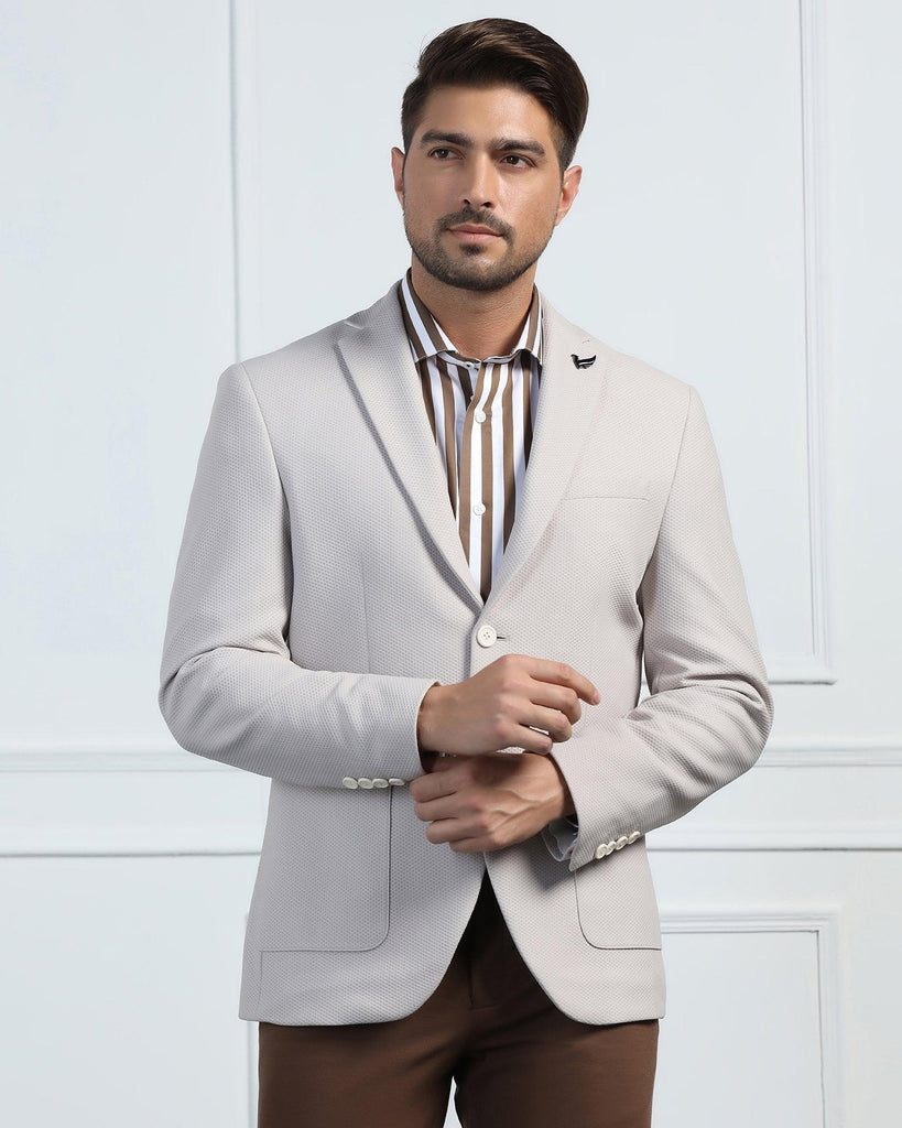 TechPro Formal Off White Textured Blazer - Renault