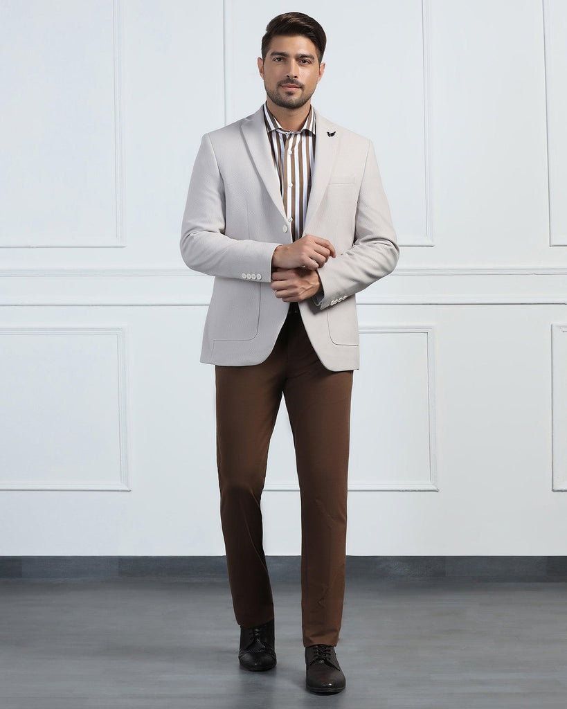 TechPro Formal Off White Textured Blazer - Renault