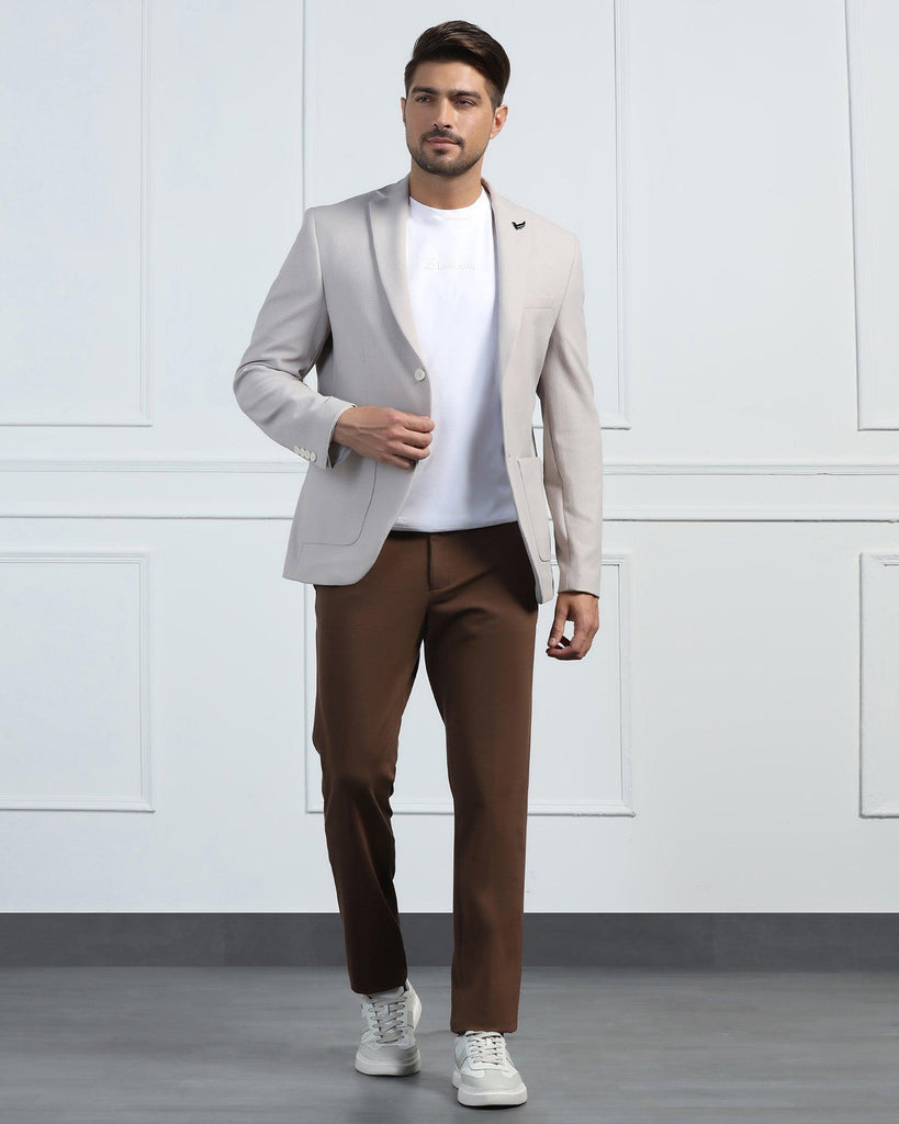 TechPro Formal Off White Textured Blazer - Renault