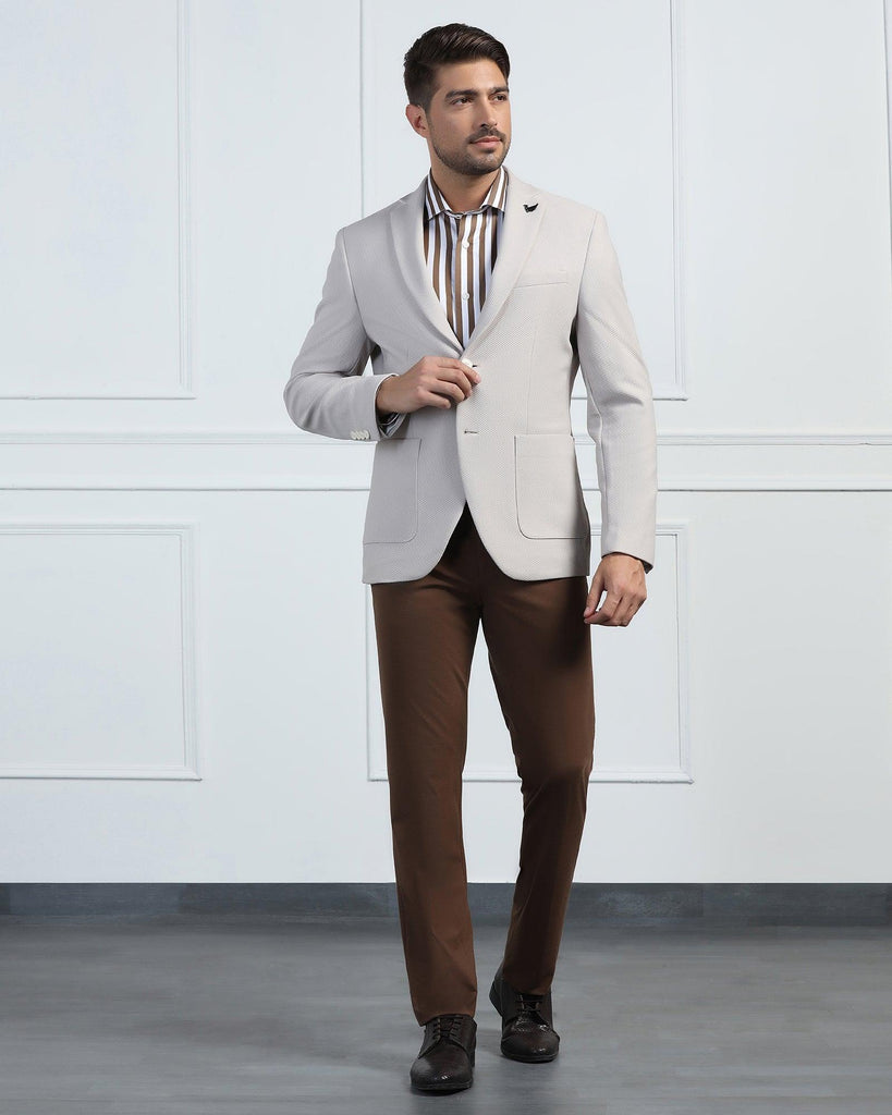 TechPro Formal Off White Textured Blazer - Renault