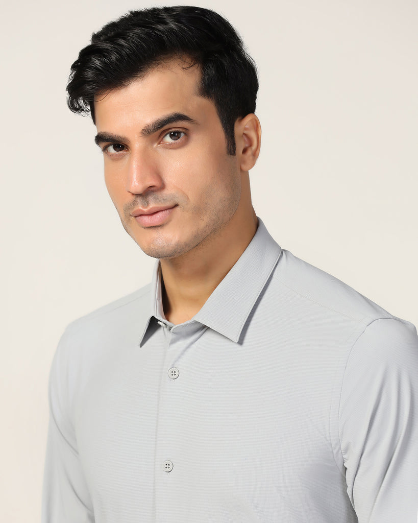 TechPro Formal Grey Textured Shirt - Poxet