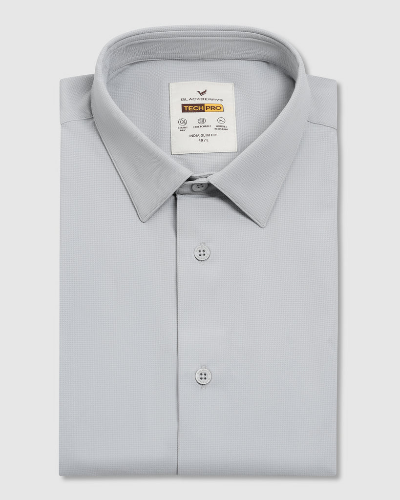 TechPro Formal Grey Textured Shirt - Poxet