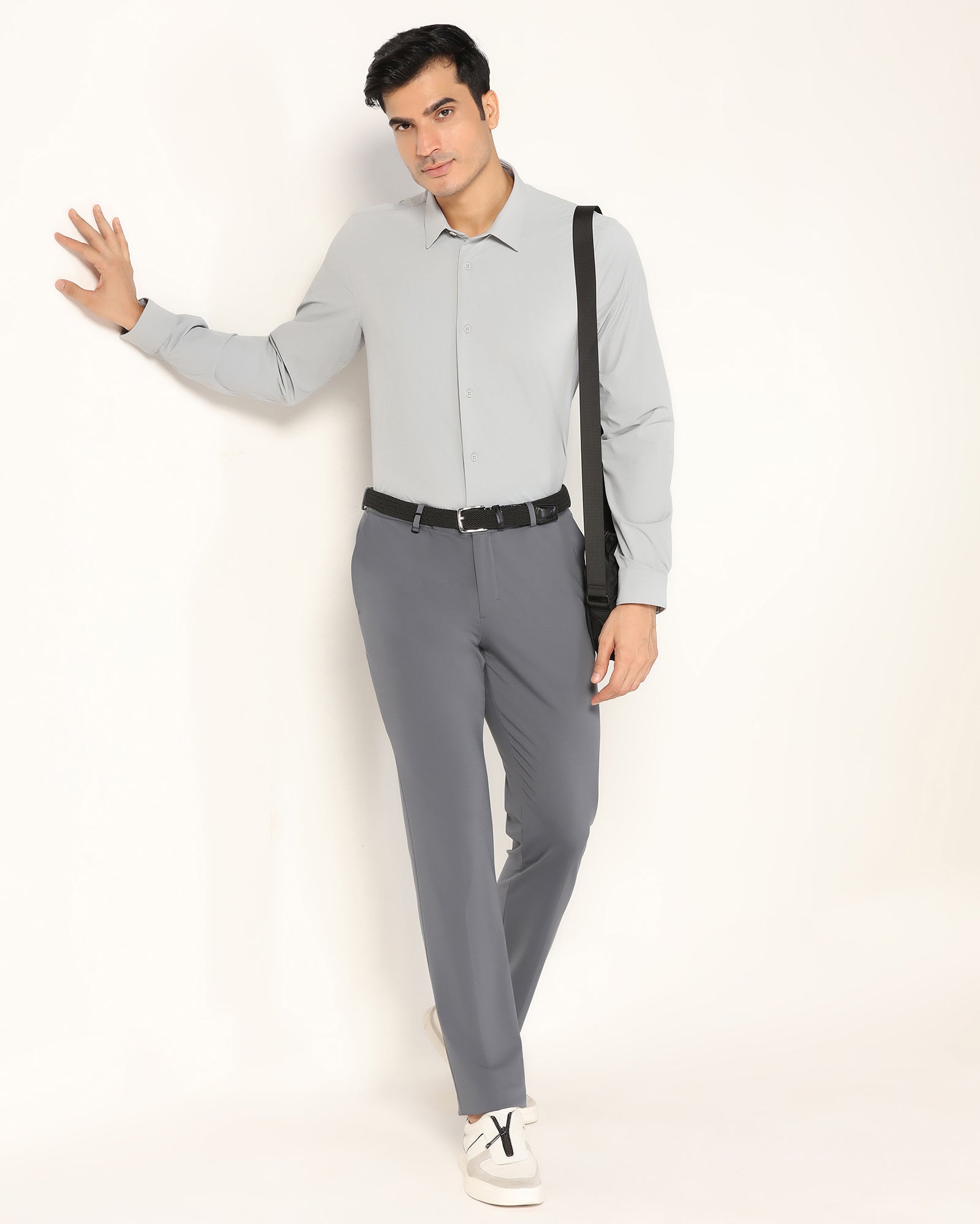 TechPro Formal Grey Textured Shirt - Poxet