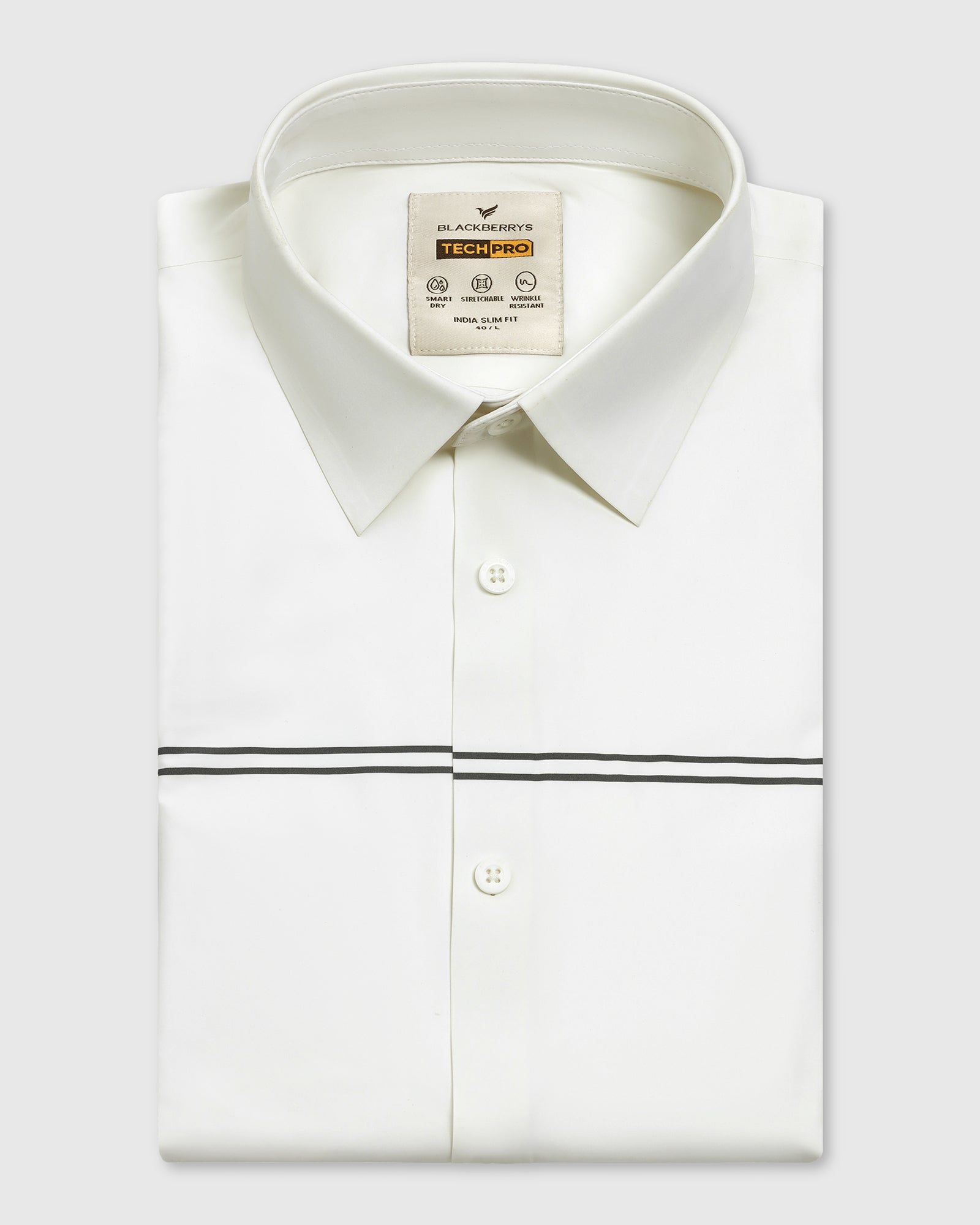 TechPro Formal White Stripe Shirt - Berty