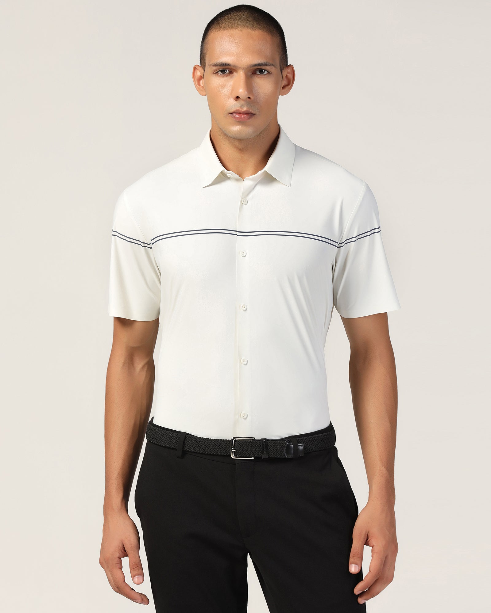 TechPro Formal White Stripe Shirt - Berty