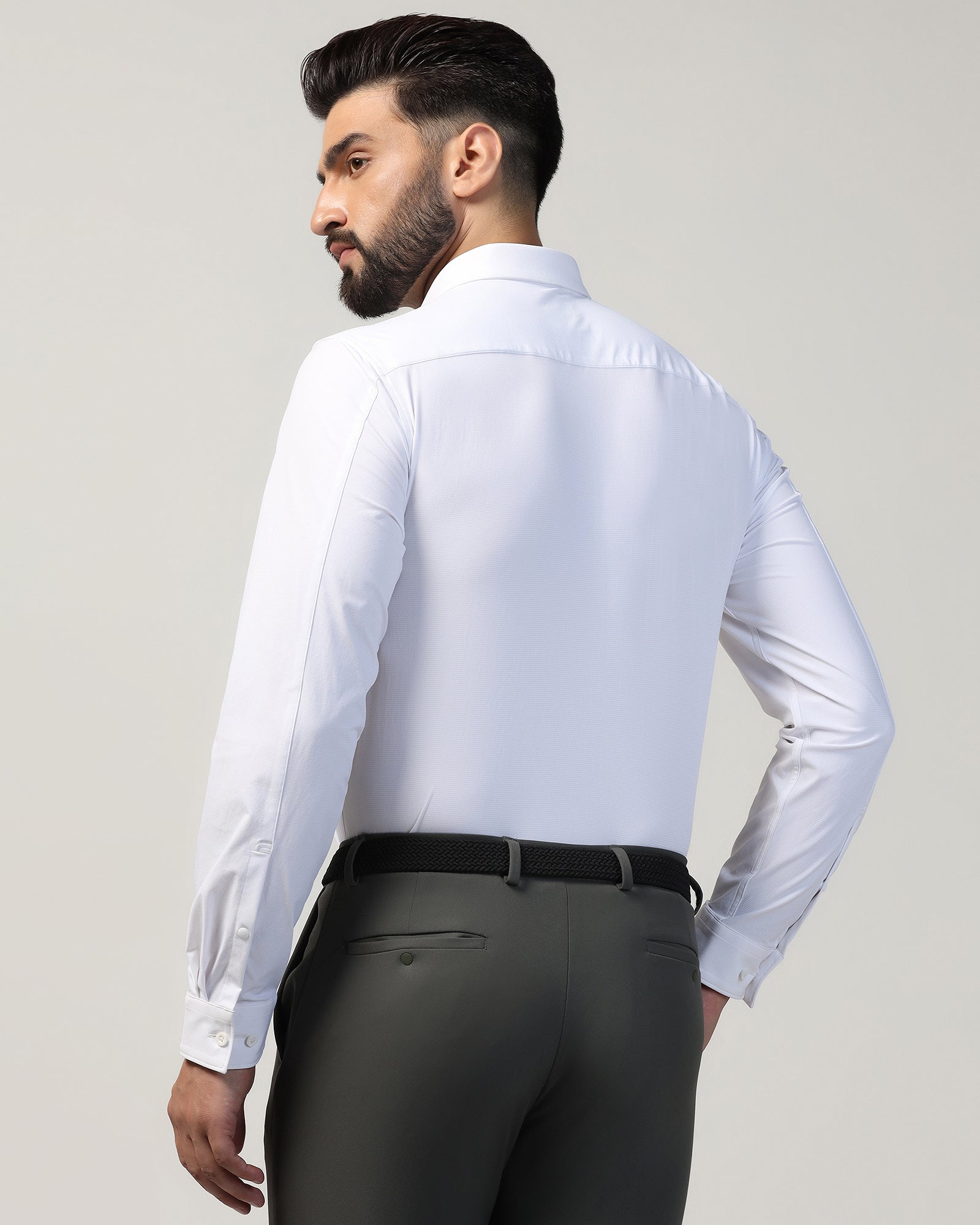 TechPro Formal White Textured Shirt - Poxet