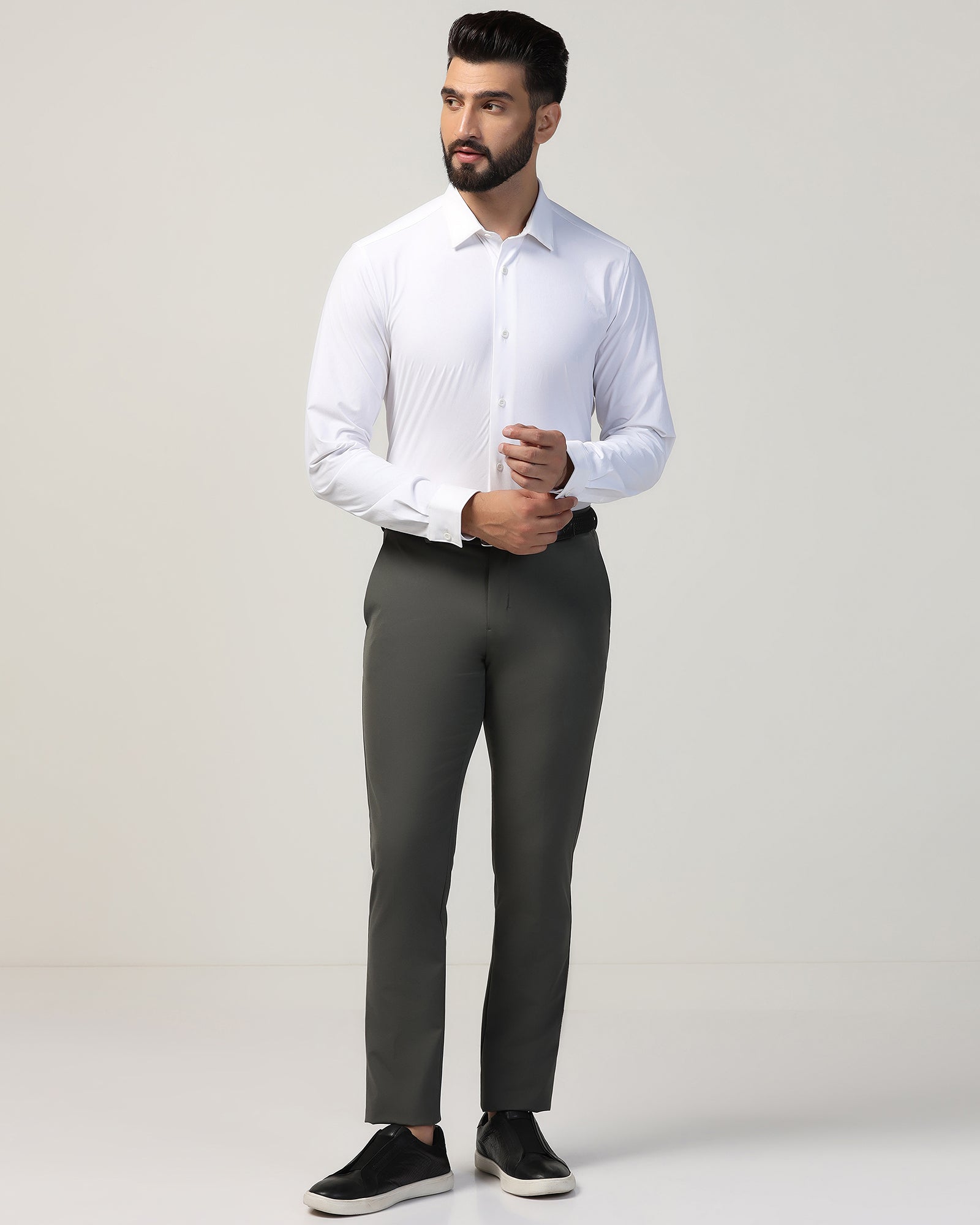 TechPro Formal White Textured Shirt - Poxet