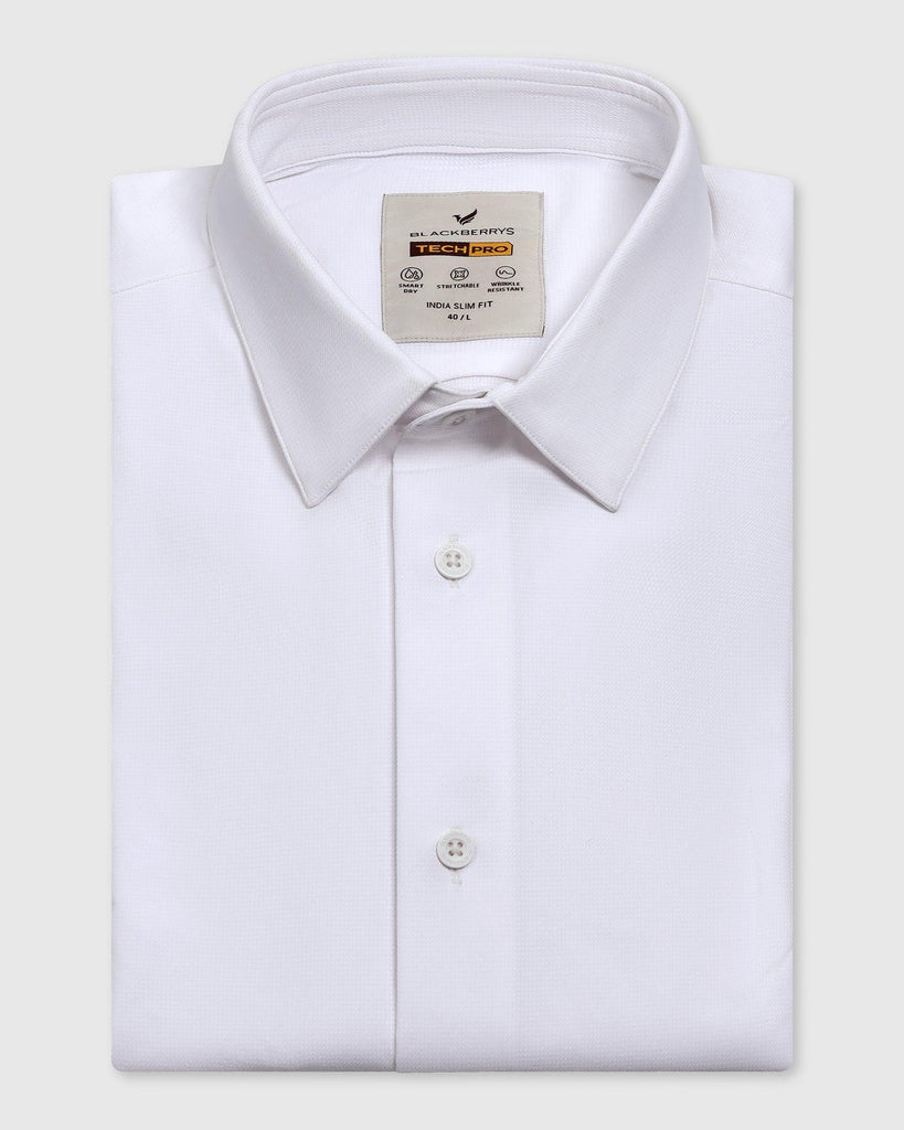 TechPro Formal White Textured Shirt - Poxet