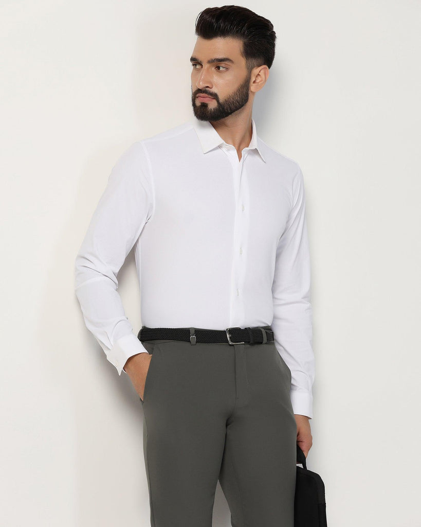 TechPro Formal White Textured Shirt - Poxet