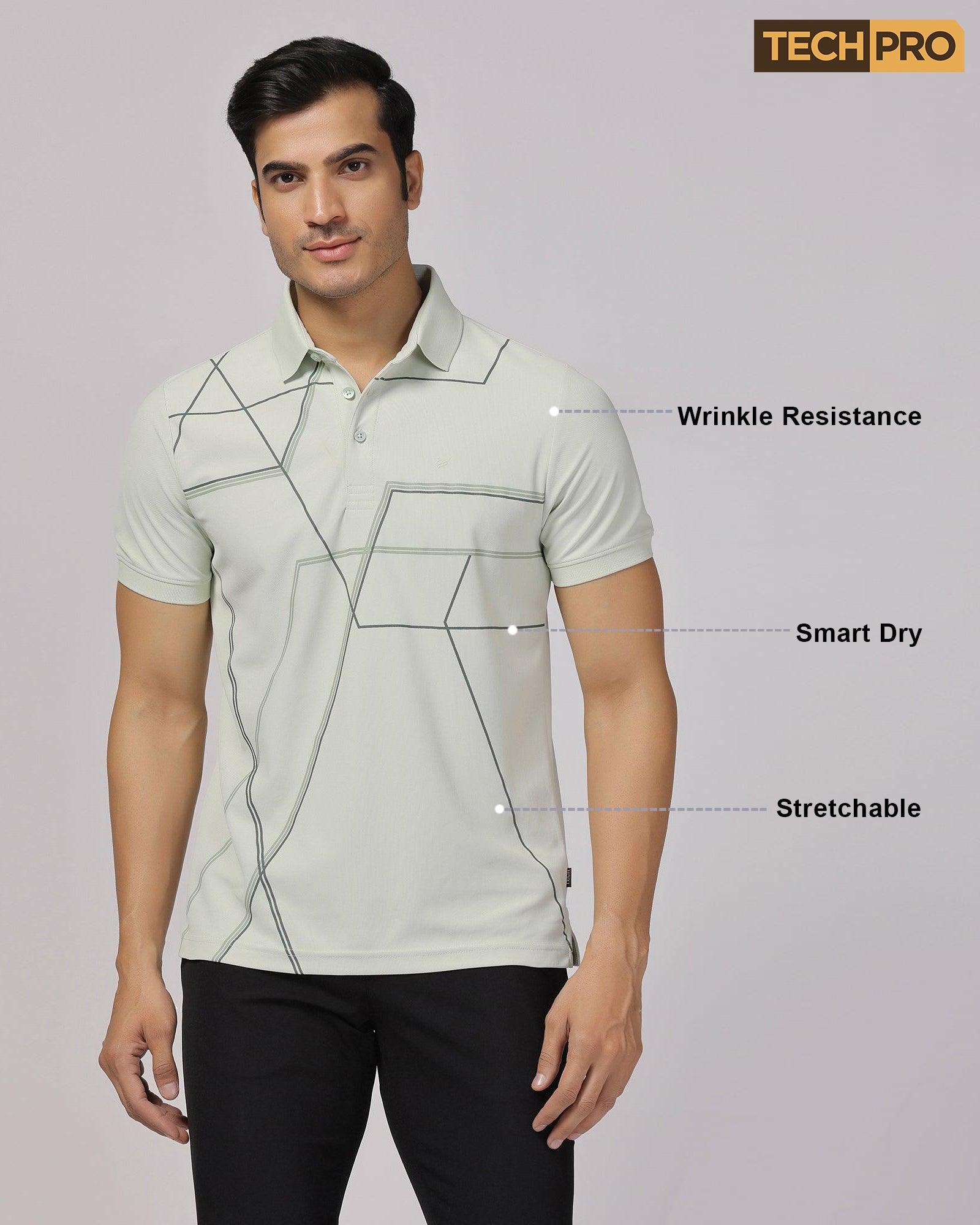 Buy TechPro Polo Mint Solid T-Shirt Online