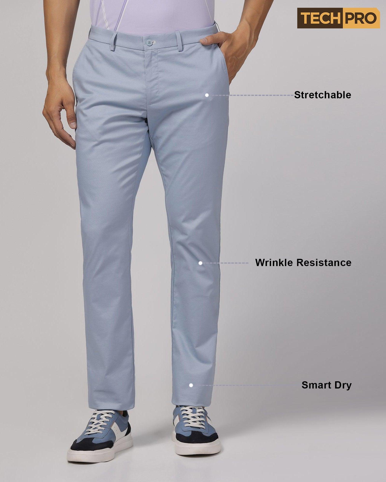 TechPro Slim Comfort B-95 Casual Blue Grey Solid Khaki - Andros - Blackberrys