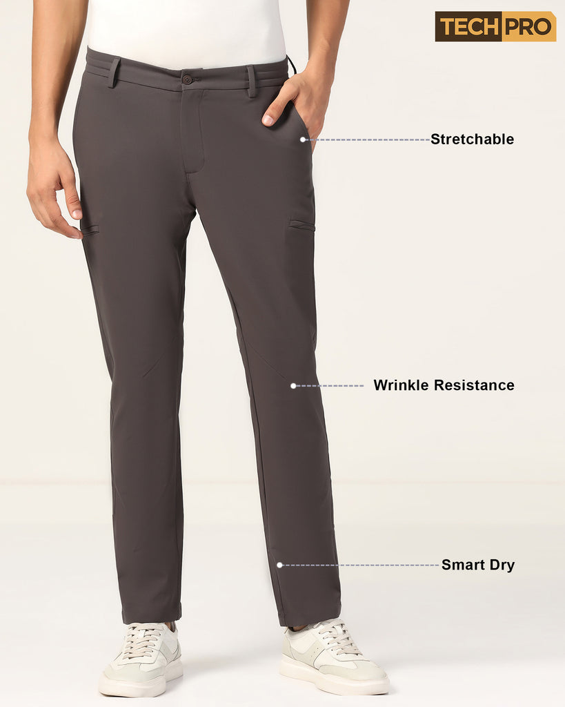 TechPro Casual Charcoal Solid Khakis - Togg