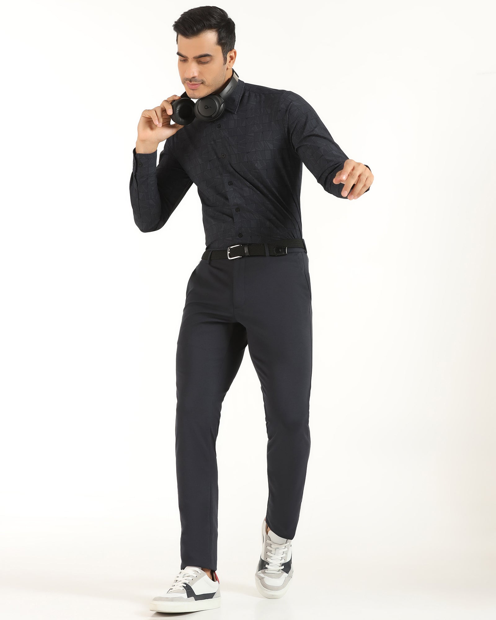 TechPro Formal Black Printed Shirt - Kyler