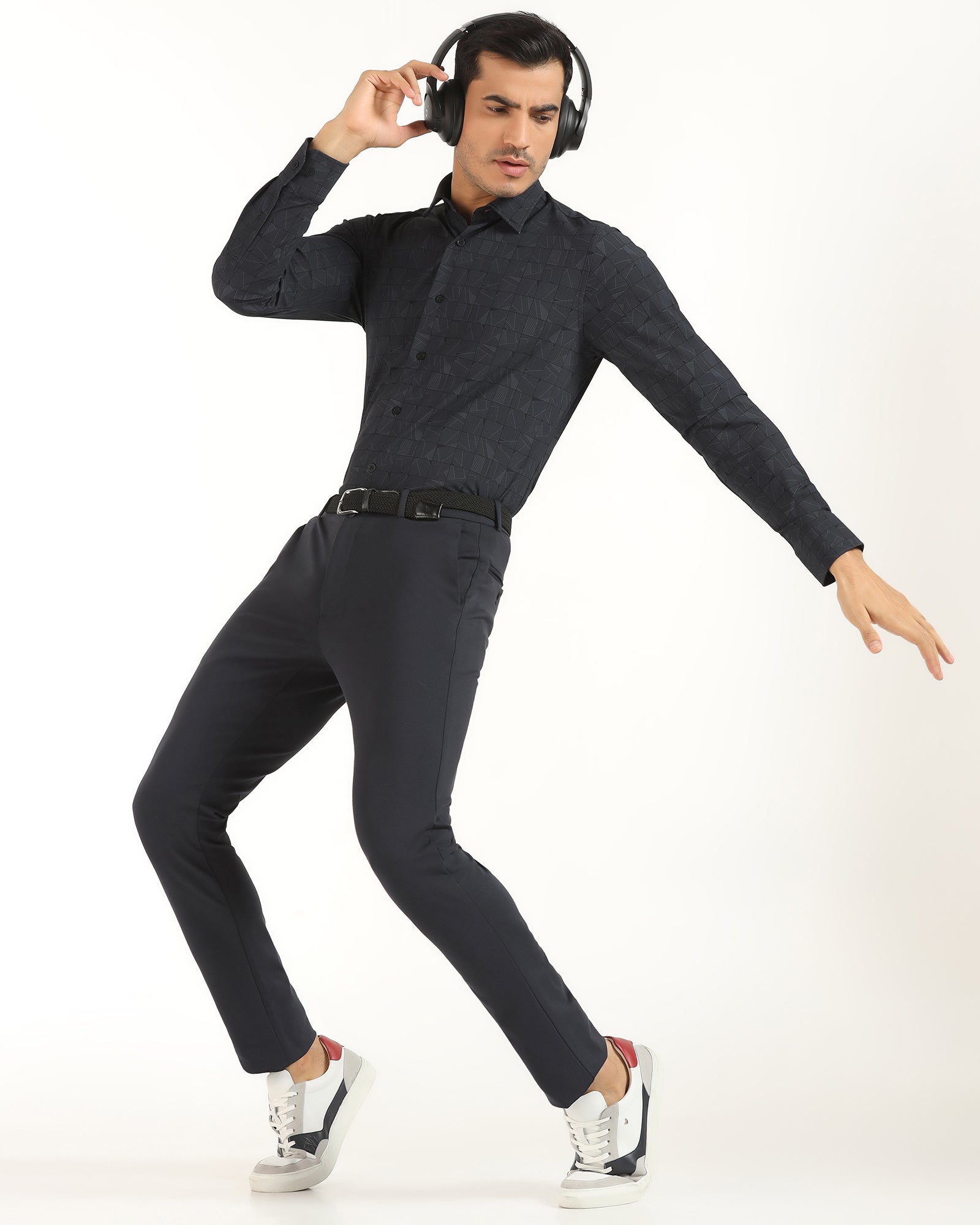 TechPro Formal Black Printed Shirt - Kyler