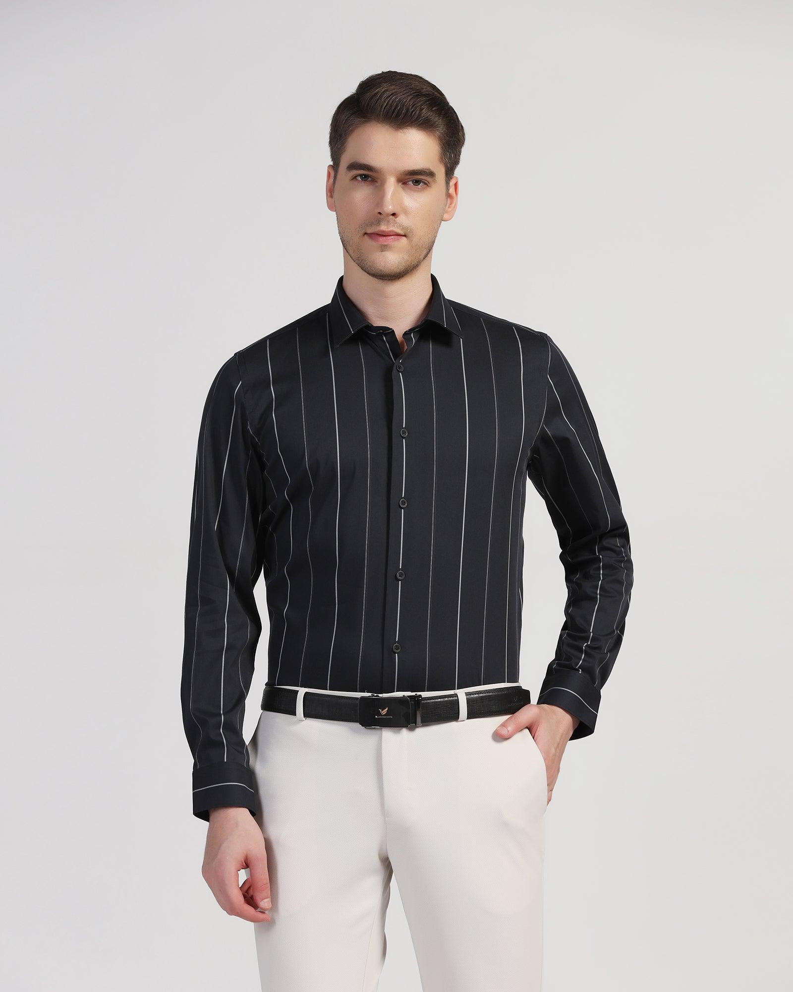 TechPro Formal Black Stripe Shirt - Saget - Blackberrys