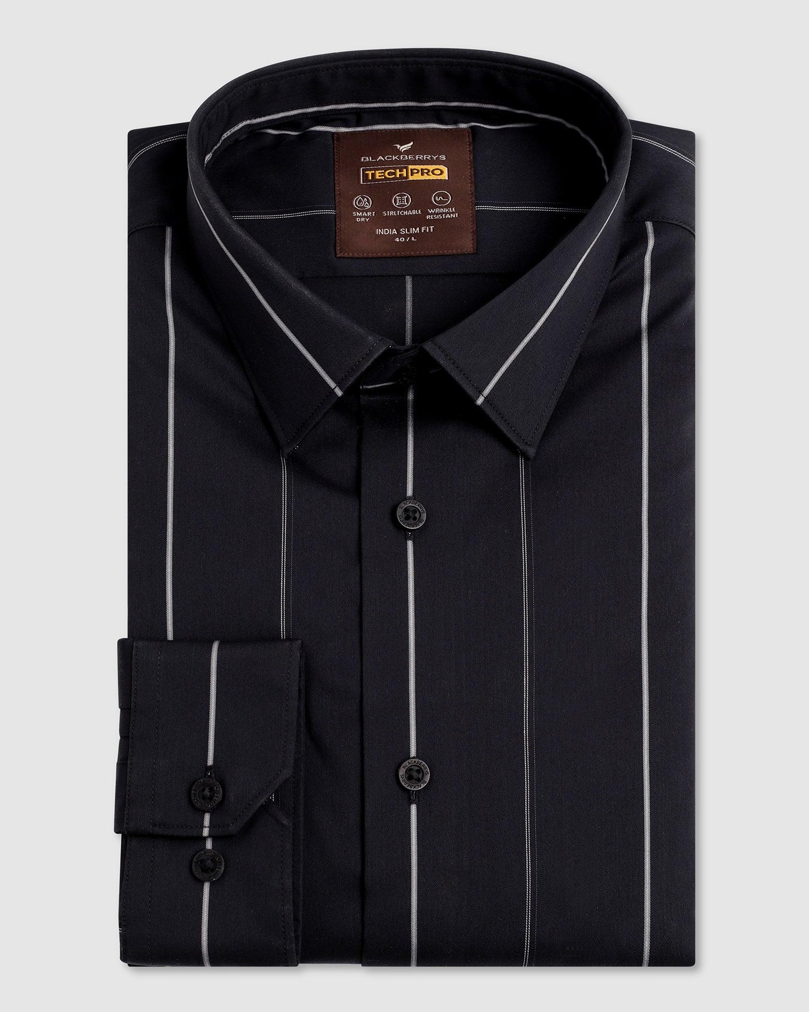 TechPro Formal Black Stripe Shirt - Saget - Blackberrys