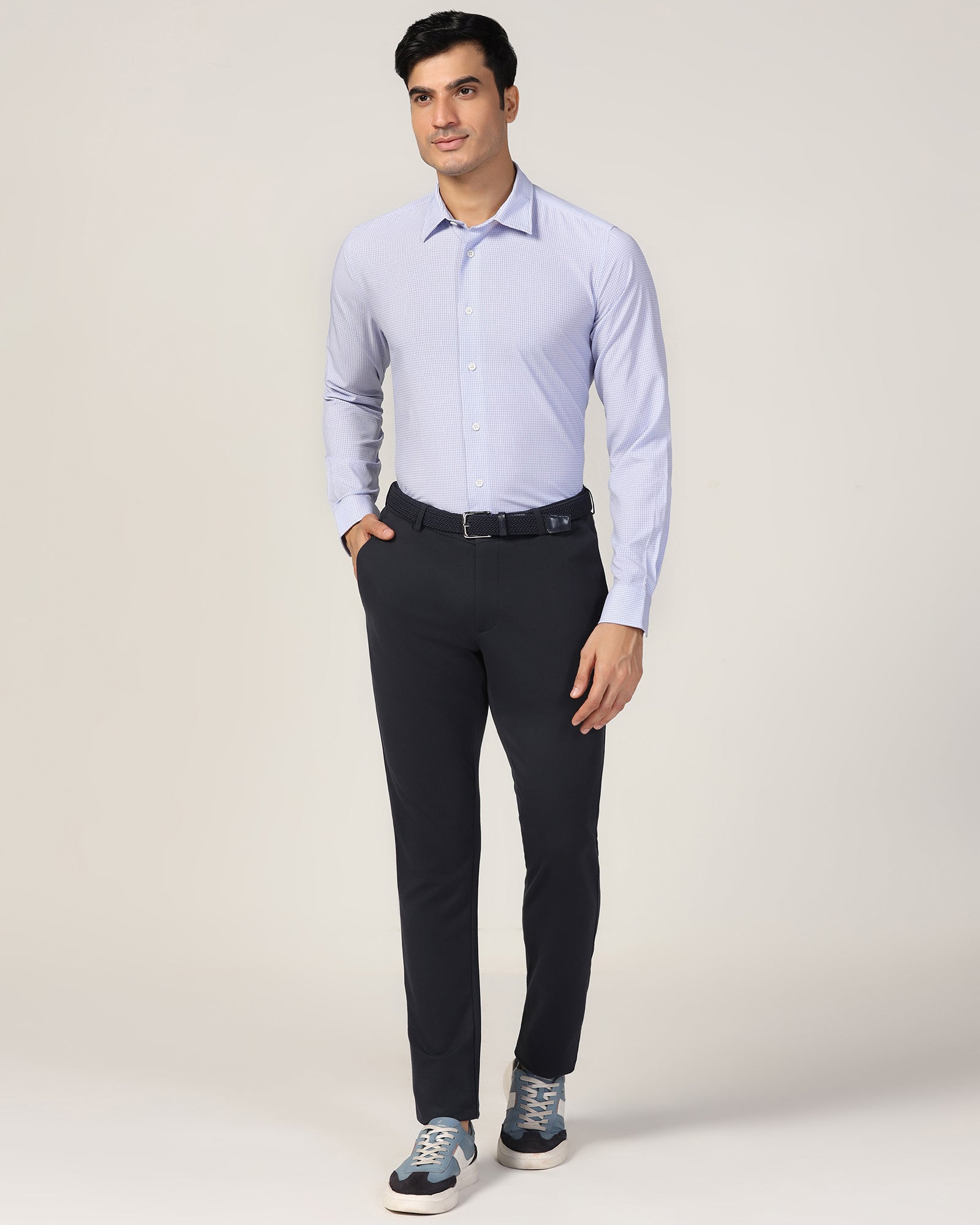 TechPro Formal Blue Check Shirt - Valdo