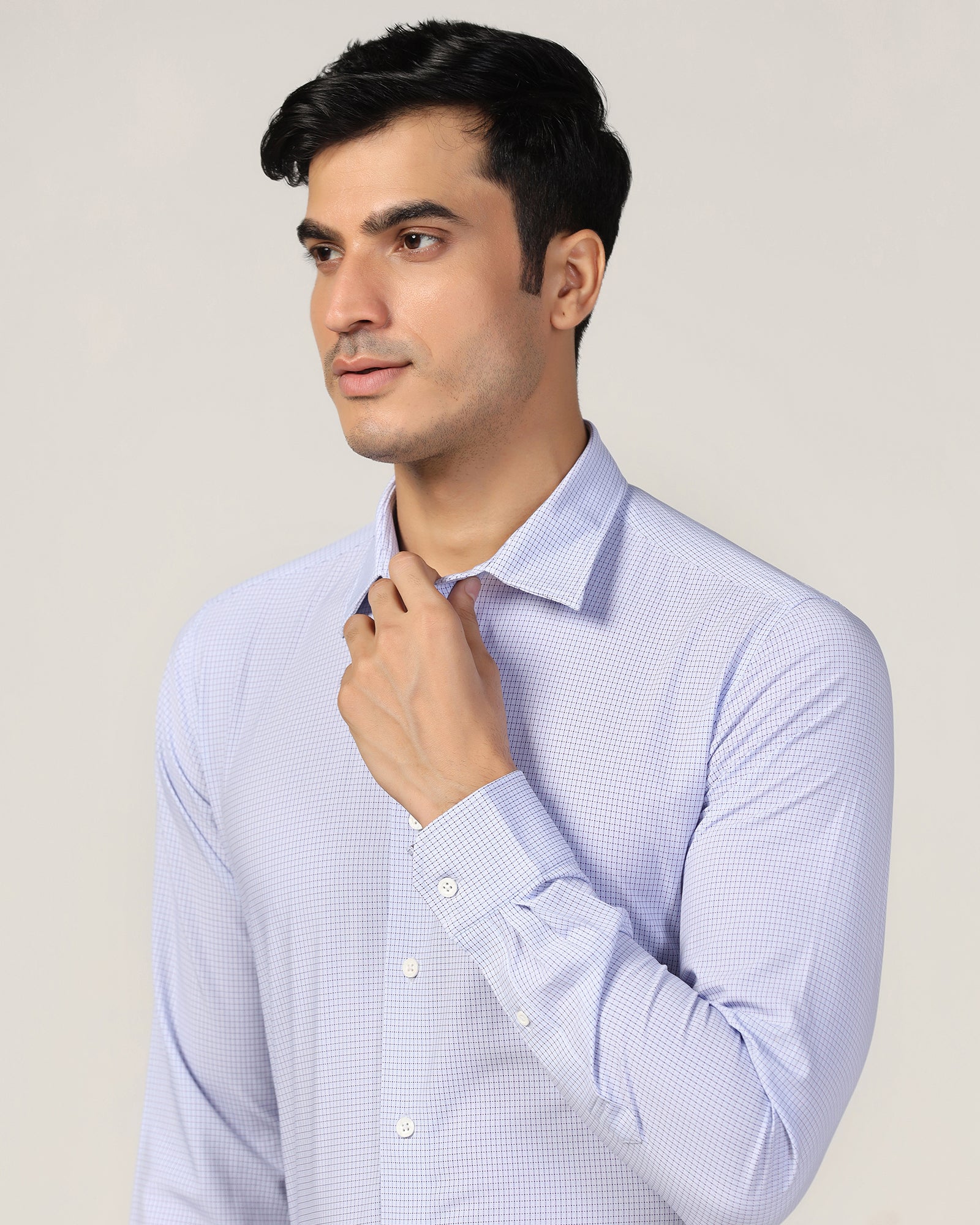 TechPro Formal Blue Check Shirt - Valdo