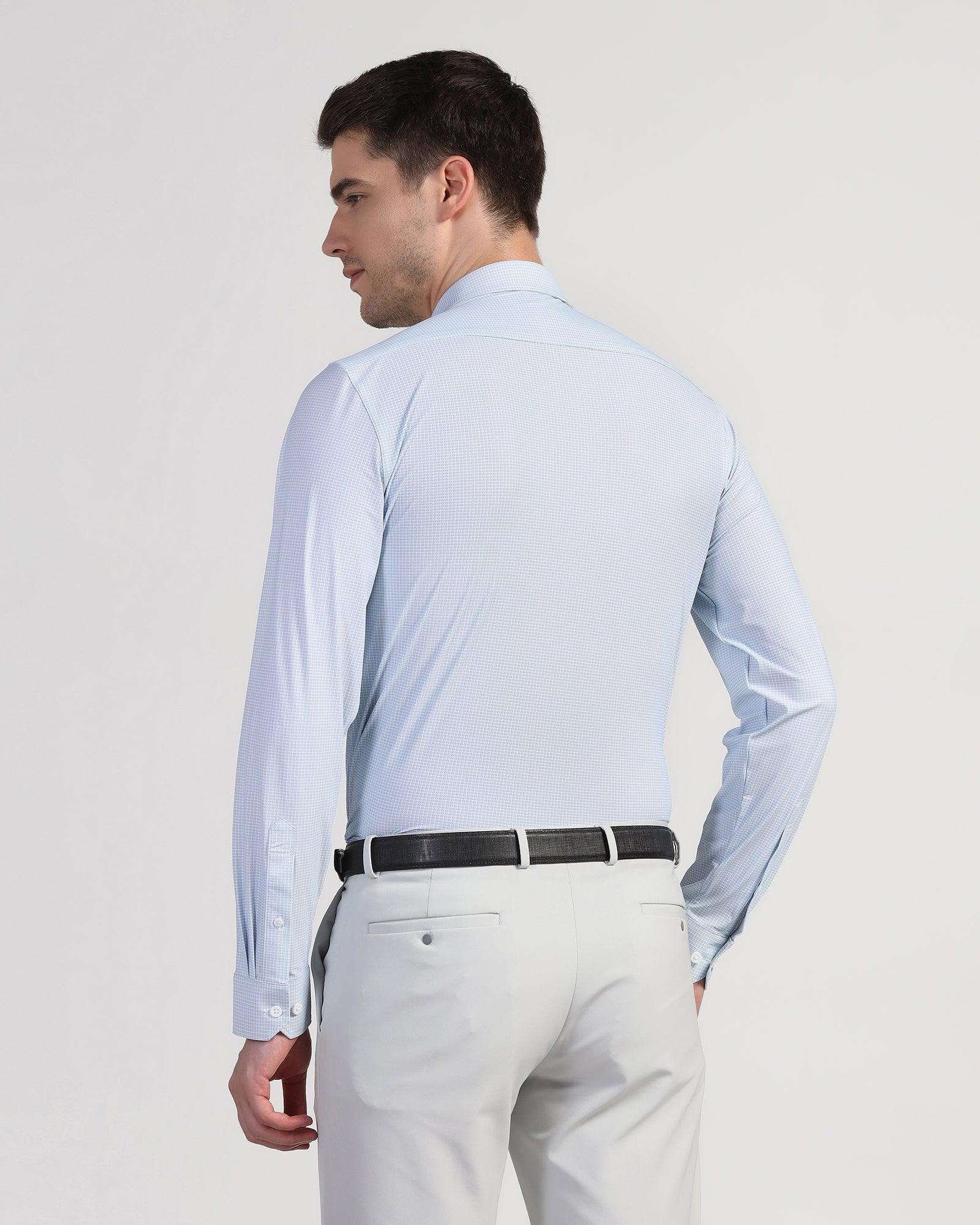 TechPro Formal Blue Printed Shirt - Ohio - Blackberrys