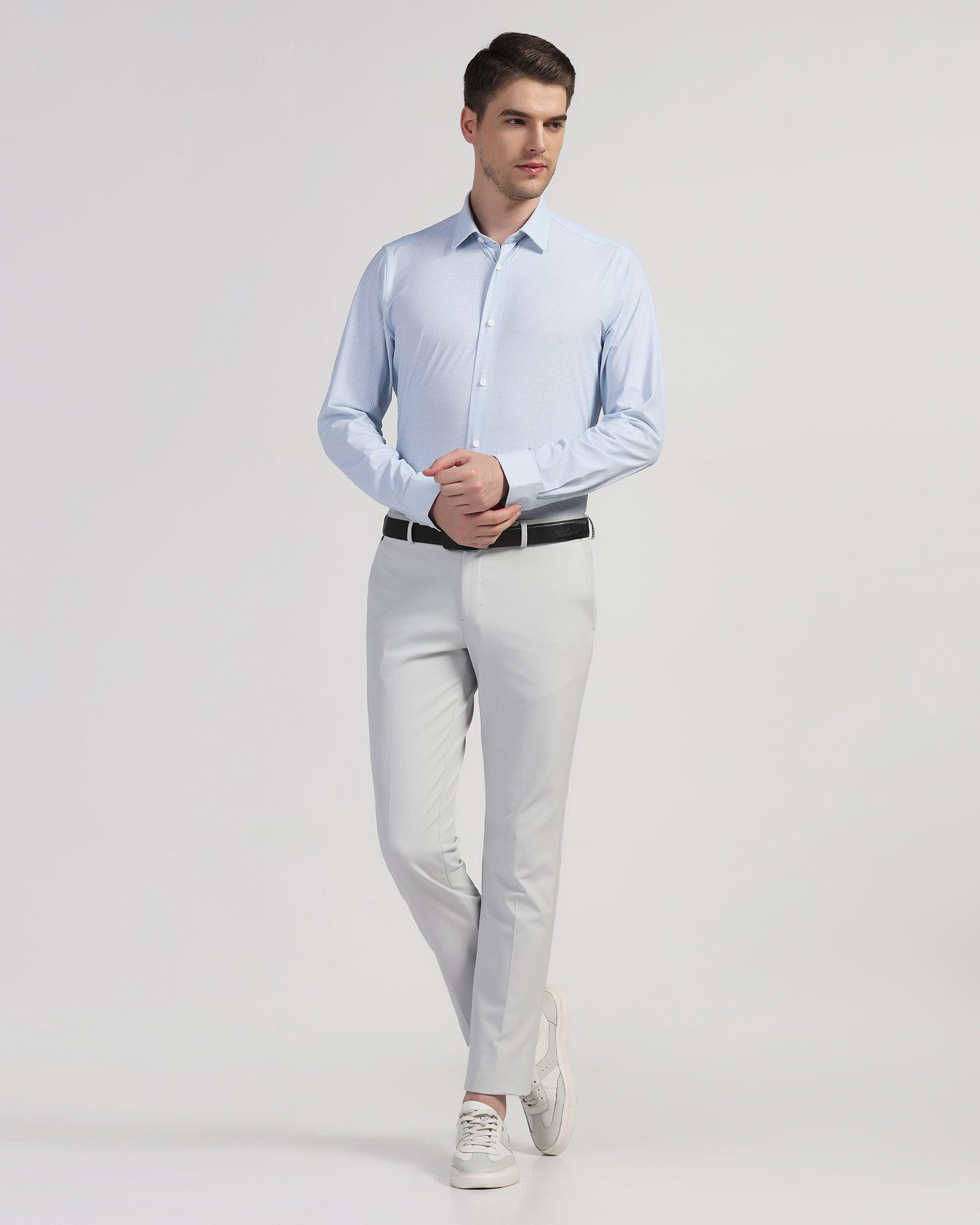 TechPro Formal Blue Printed Shirt - Ohio - Blackberrys