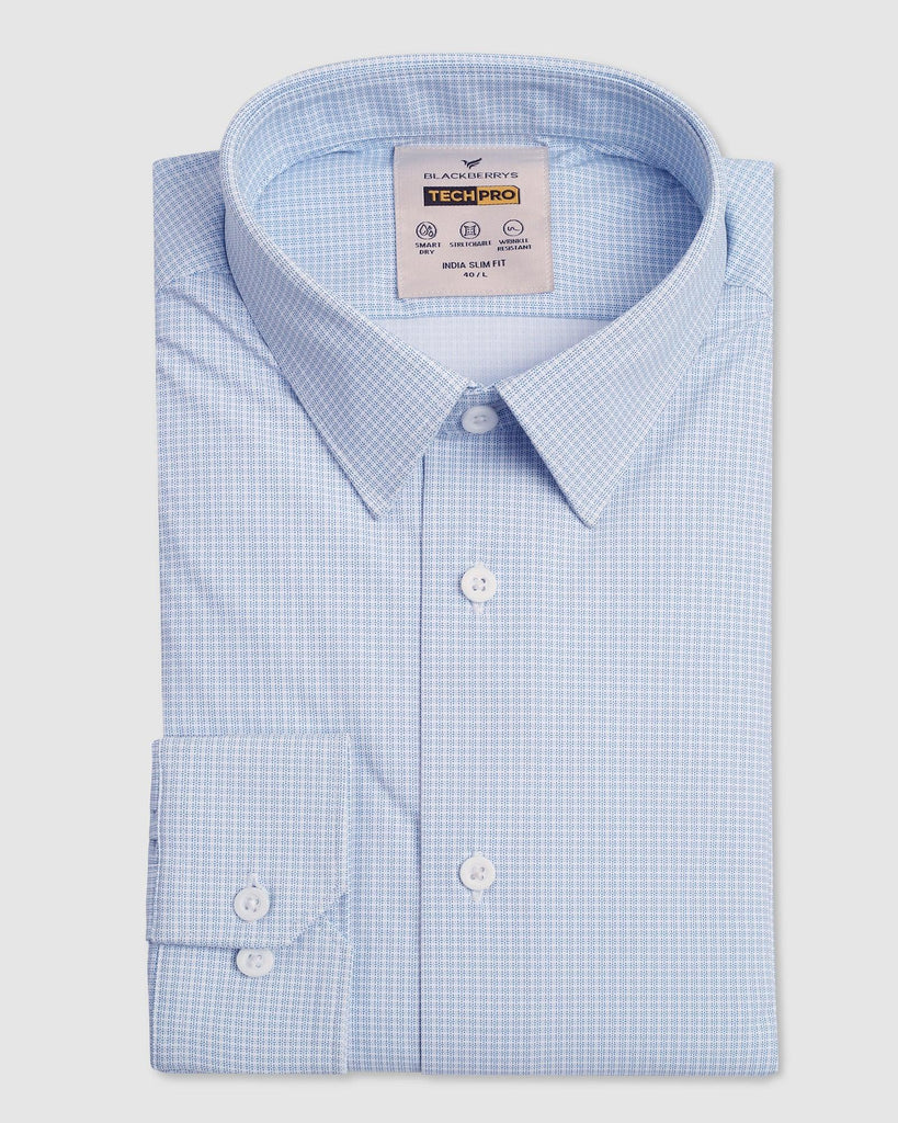 TechPro Formal Blue Printed Shirt - Ohio