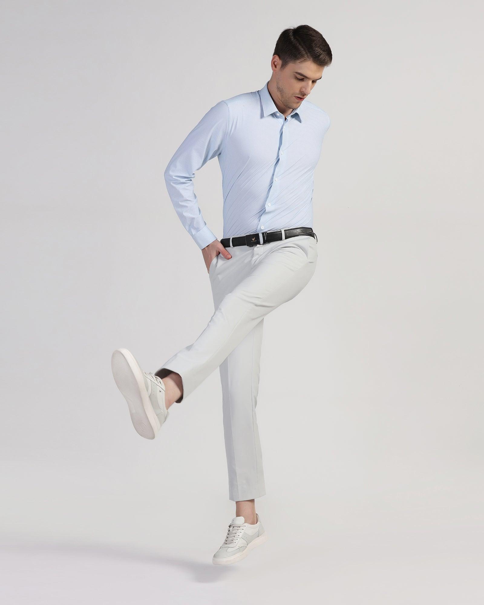 TechPro Formal Blue Printed Shirt - Ohio - Blackberrys