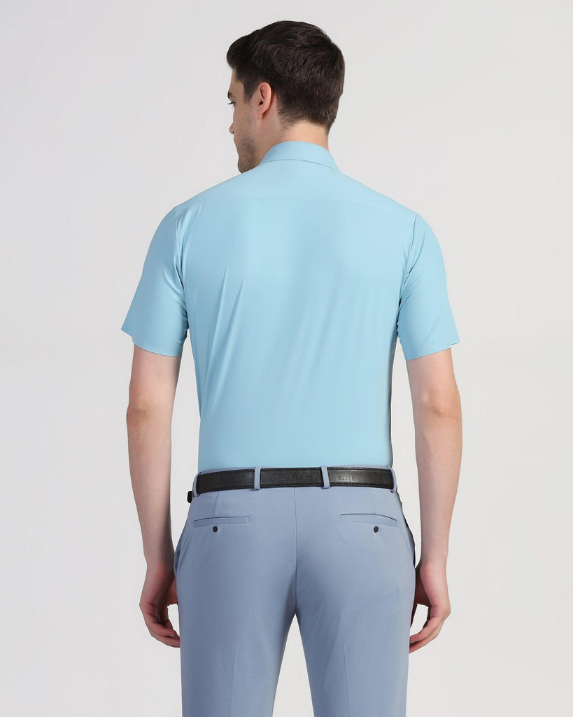 TechPro Formal Half Sleeve Blue Solid Shirt - Shane