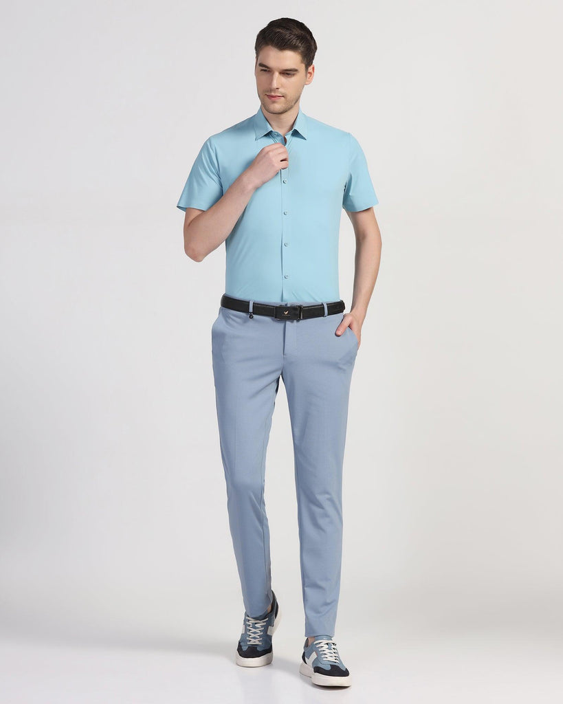 TechPro Formal Half Sleeve Blue Solid Shirt - Shane