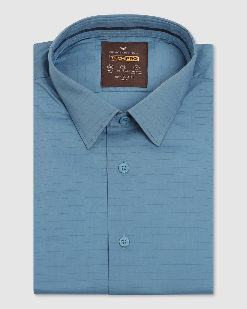 TechPro Formal Blue Solid Shirt - Theory