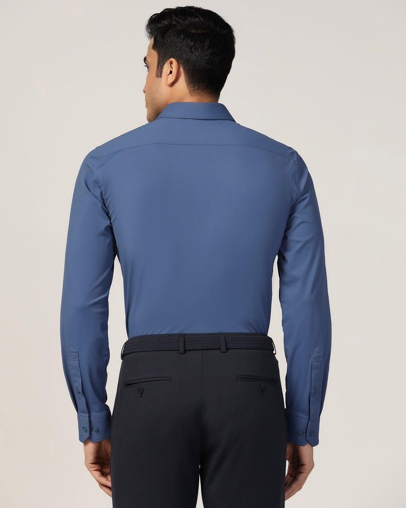 TechPro Formal Blue Solid Shirt - Zabka