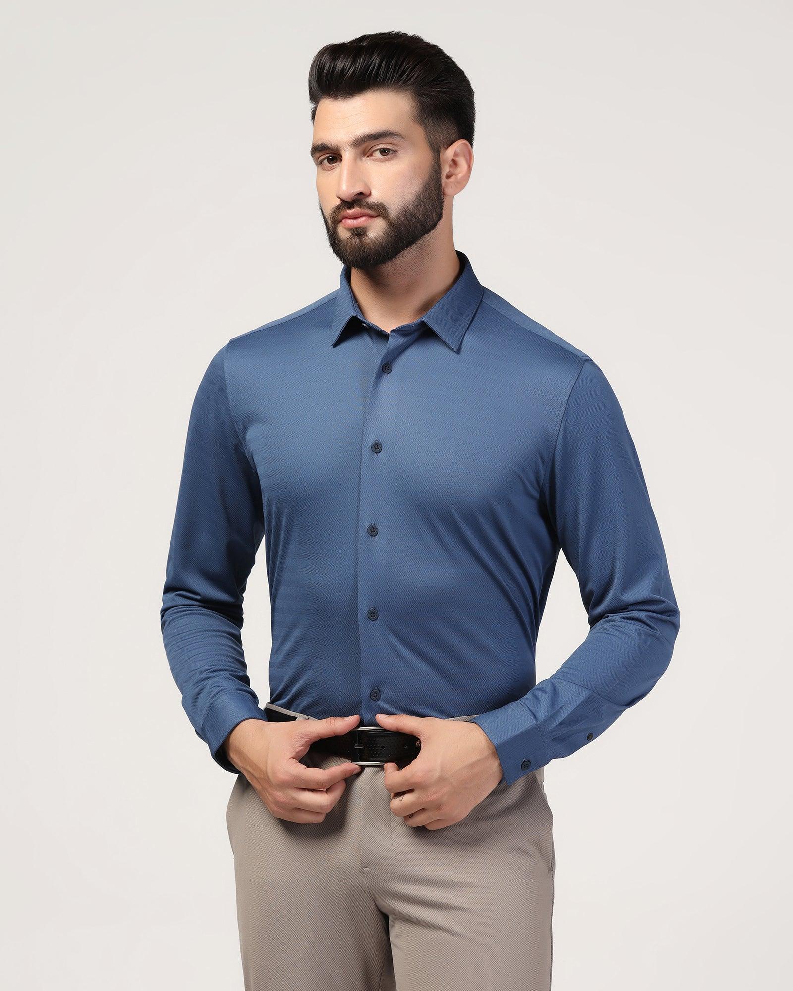 TechPro Formal Blue Stripe Shirt - Keish - Blackberrys