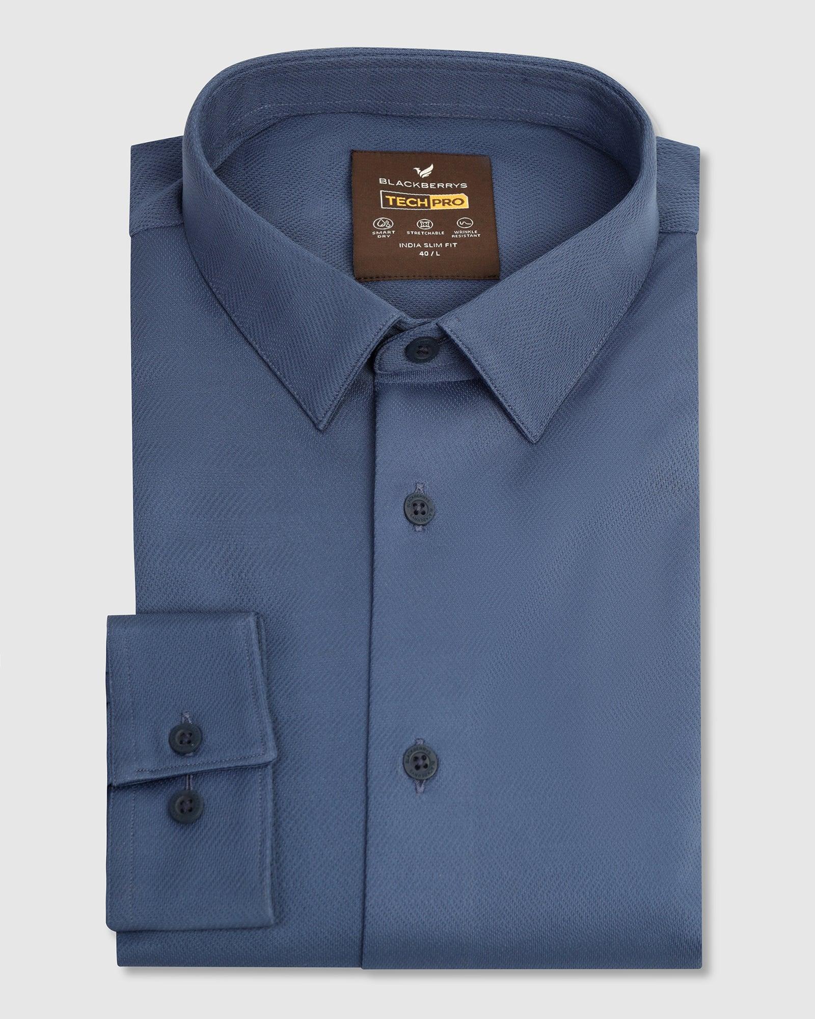 TechPro Formal Blue Stripe Shirt - Keish