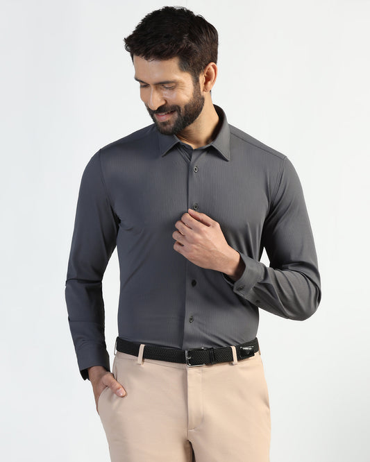 TechPro Formal Dark Grey Stripe Shirt - Abil