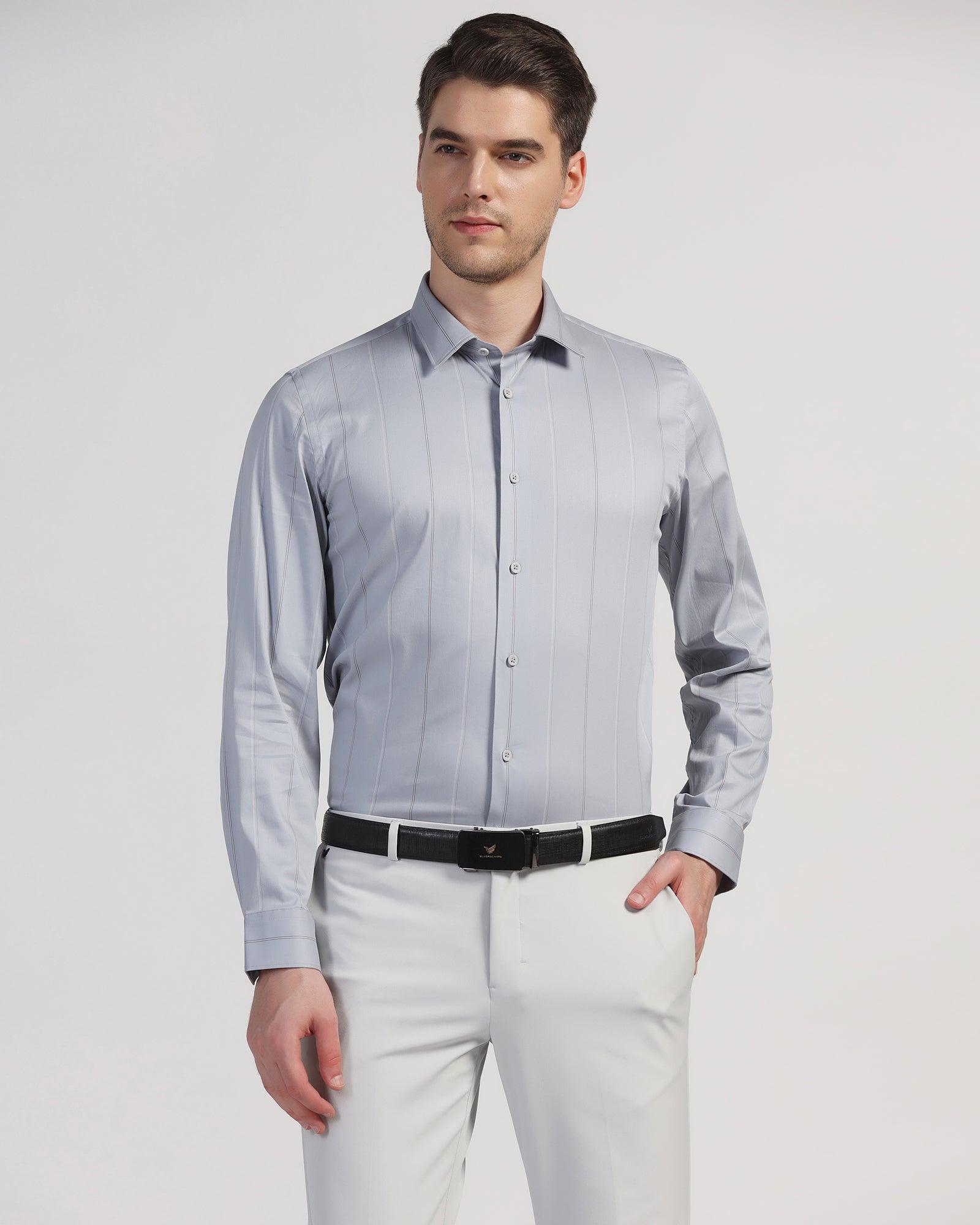 TechPro Formal Grey Stripe Shirt - Saget - Blackberrys