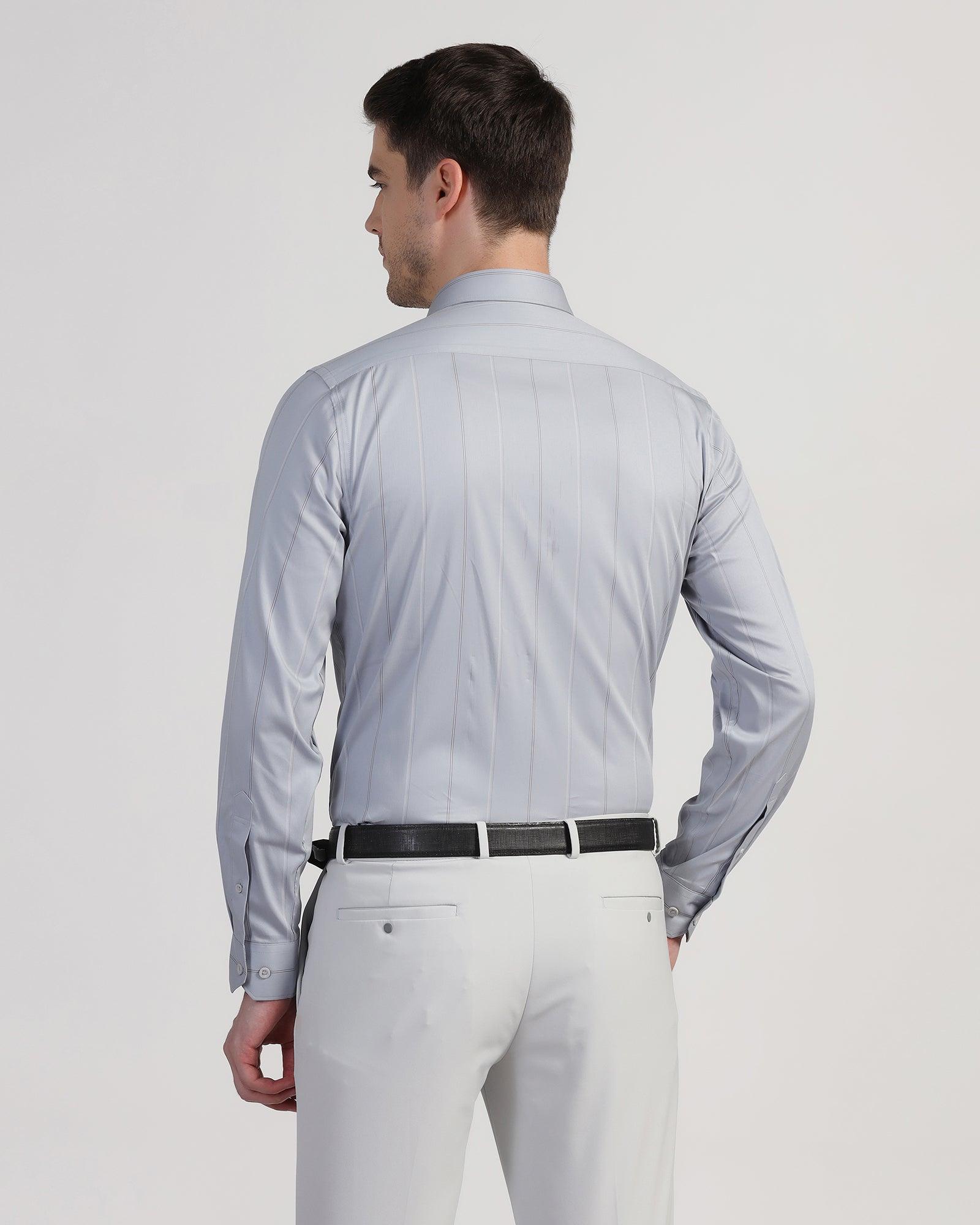 TechPro Formal Grey Stripe Shirt - Saget - Blackberrys