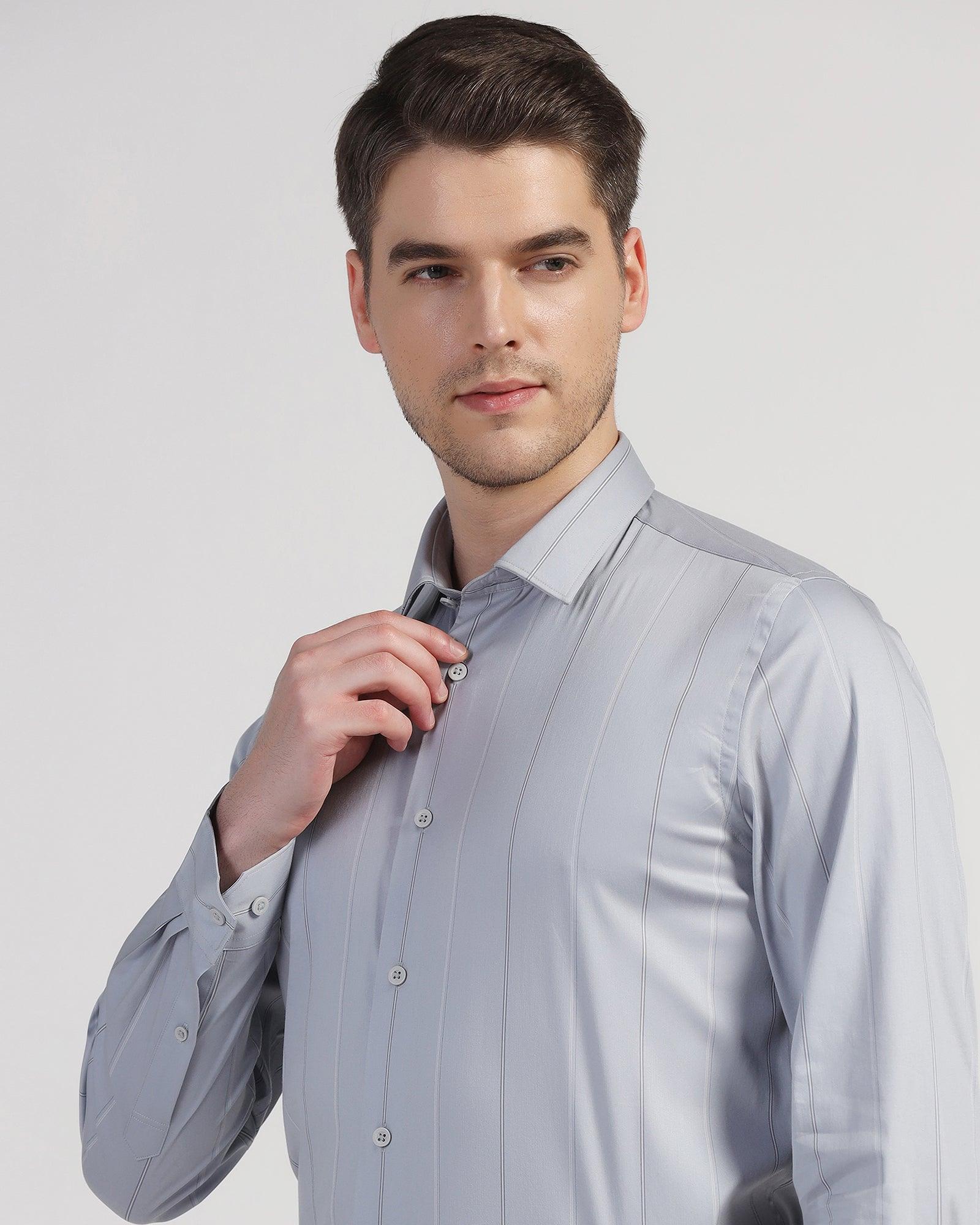 TechPro Formal Grey Stripe Shirt - Saget - Blackberrys